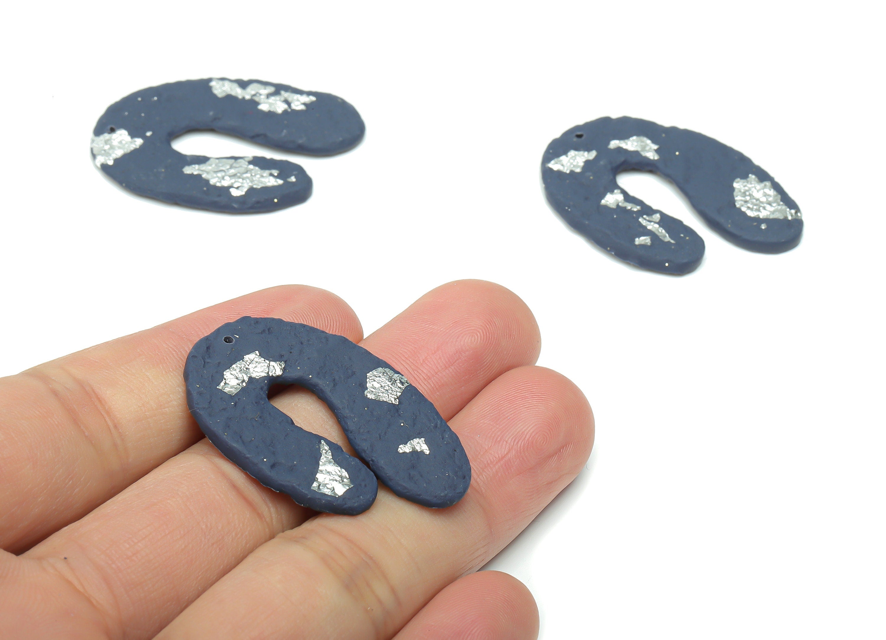 Polymer Clay Domed U Earring Connector - Polymer Clay Geometry Charms and Pandant - Jewelry Handmade Making - 36.99x29.36x2.17mm - PC2311 - DOMEDBAZAAR