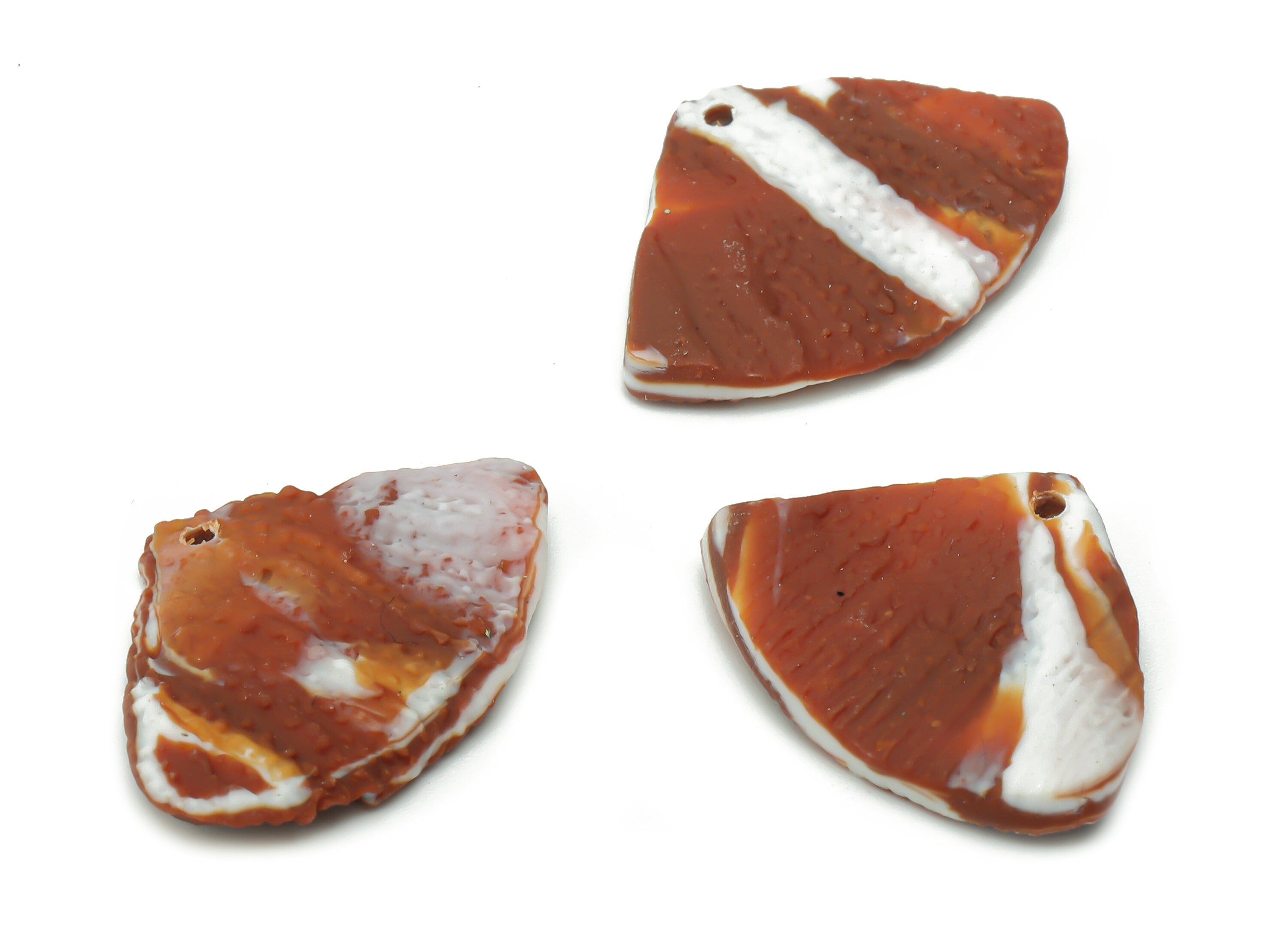 Polymer Clay Triangle Earring Charms - Polymer Clay Triangle Pandant - Quarter Round Charm - Jewelry Handmade - 21.47x16.67x3.02mm - PC2336 - DOMEDBAZAAR