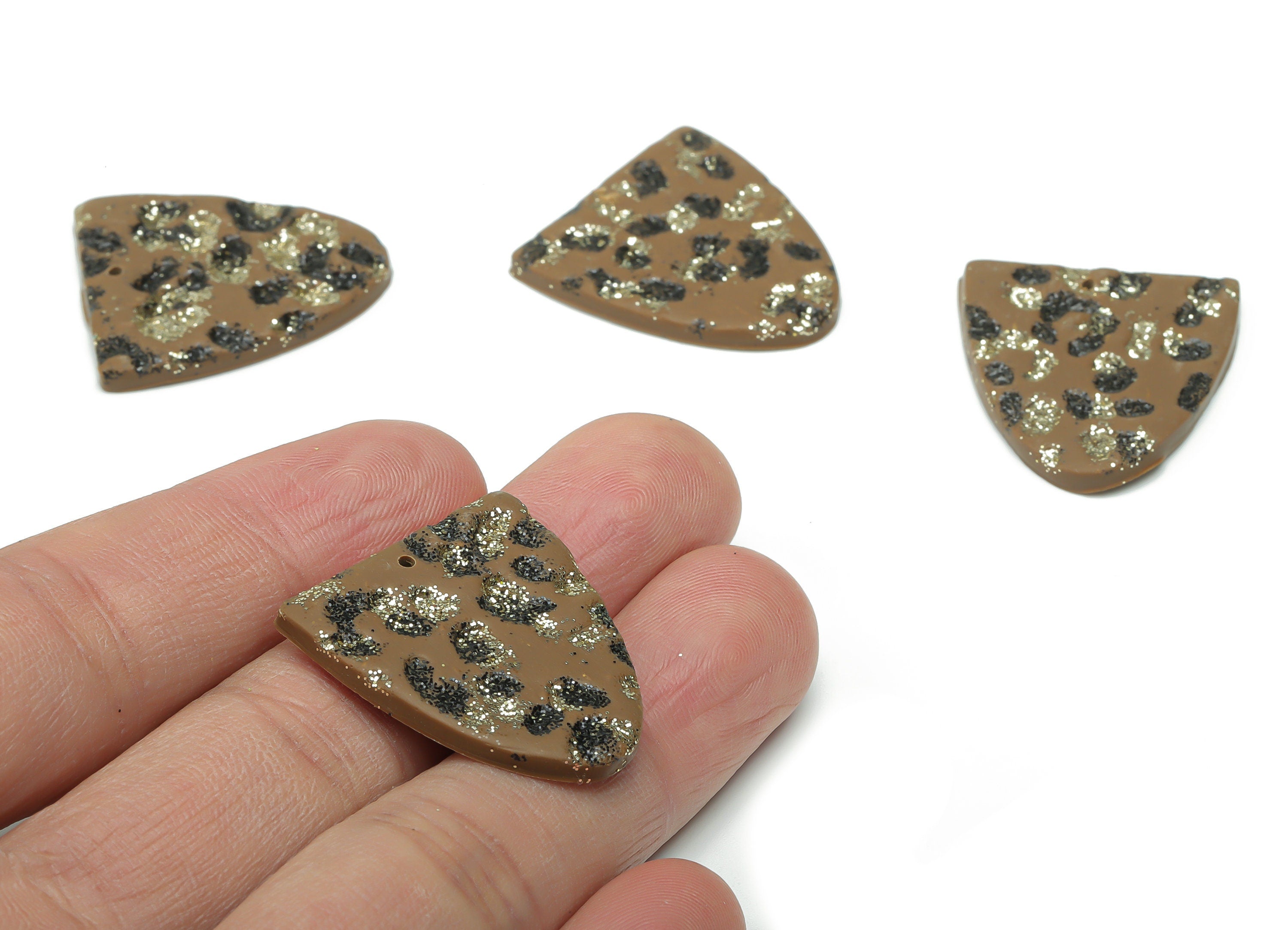 Polymer Clay Domed Earring Charms - Polymer Clay D Pandant - Jewelry Handmade Making - 28.46x25.29x2.86mm - PC2328 - DOMEDBAZAAR