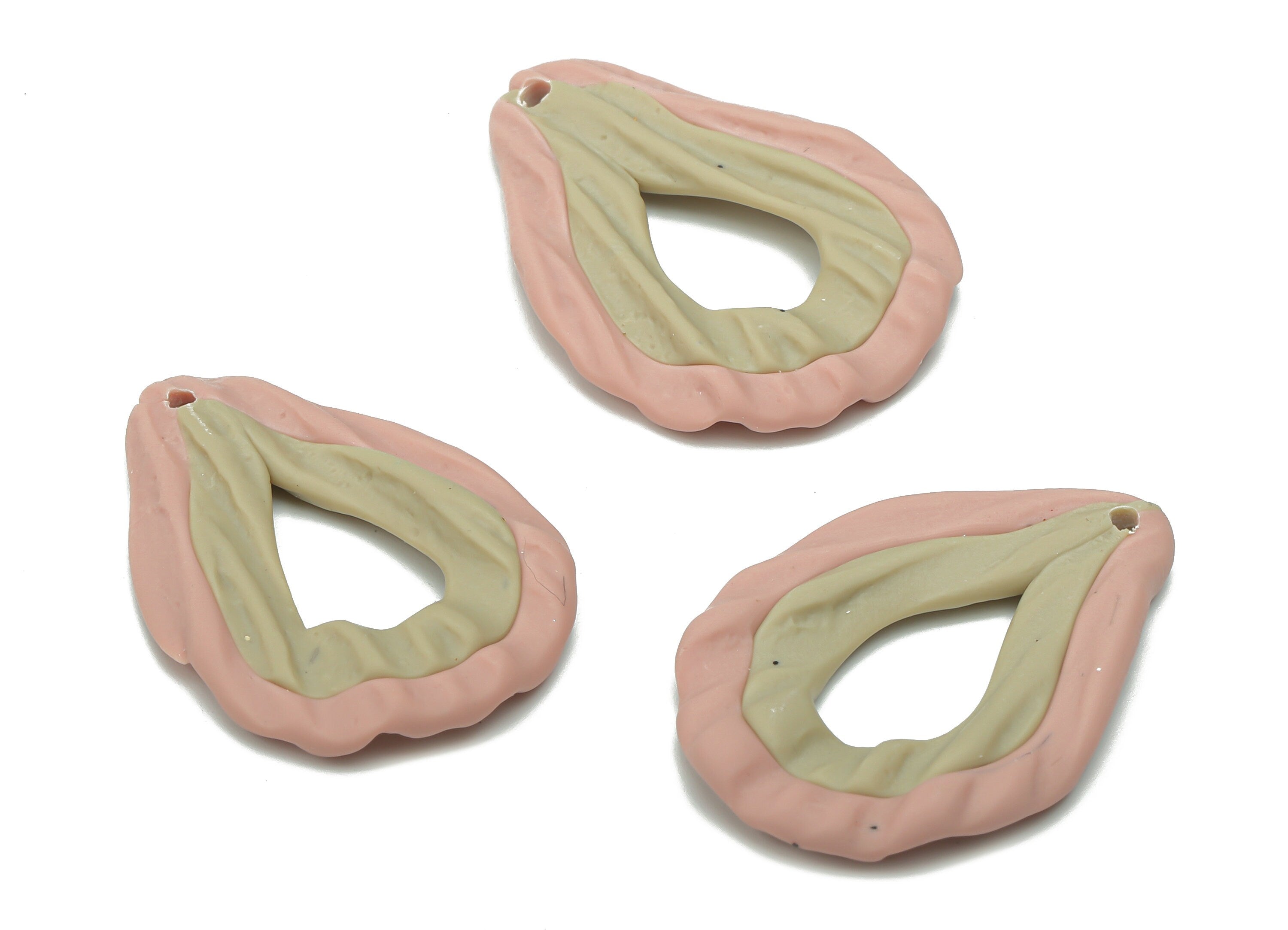 Polymer Clay Drop Earring Charms - Polymer Clay Drop Pandant - Jewelry Handmade Making - 26.03x18.57x2.93mm - PC2320 - DOMEDBAZAAR