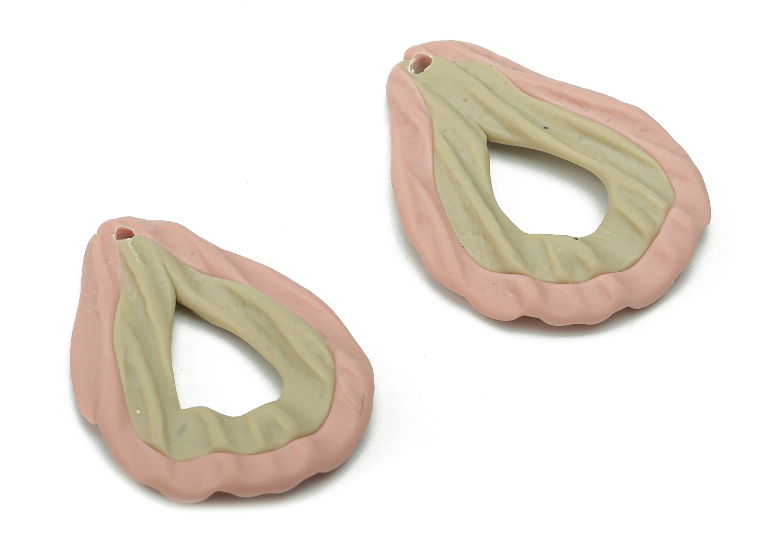 Polymer Clay Drop Earring Charms - Polymer Clay Drop Pandant - Jewelry Handmade Making - 26.03x18.57x2.93mm - PC2320 - DOMEDBAZAAR