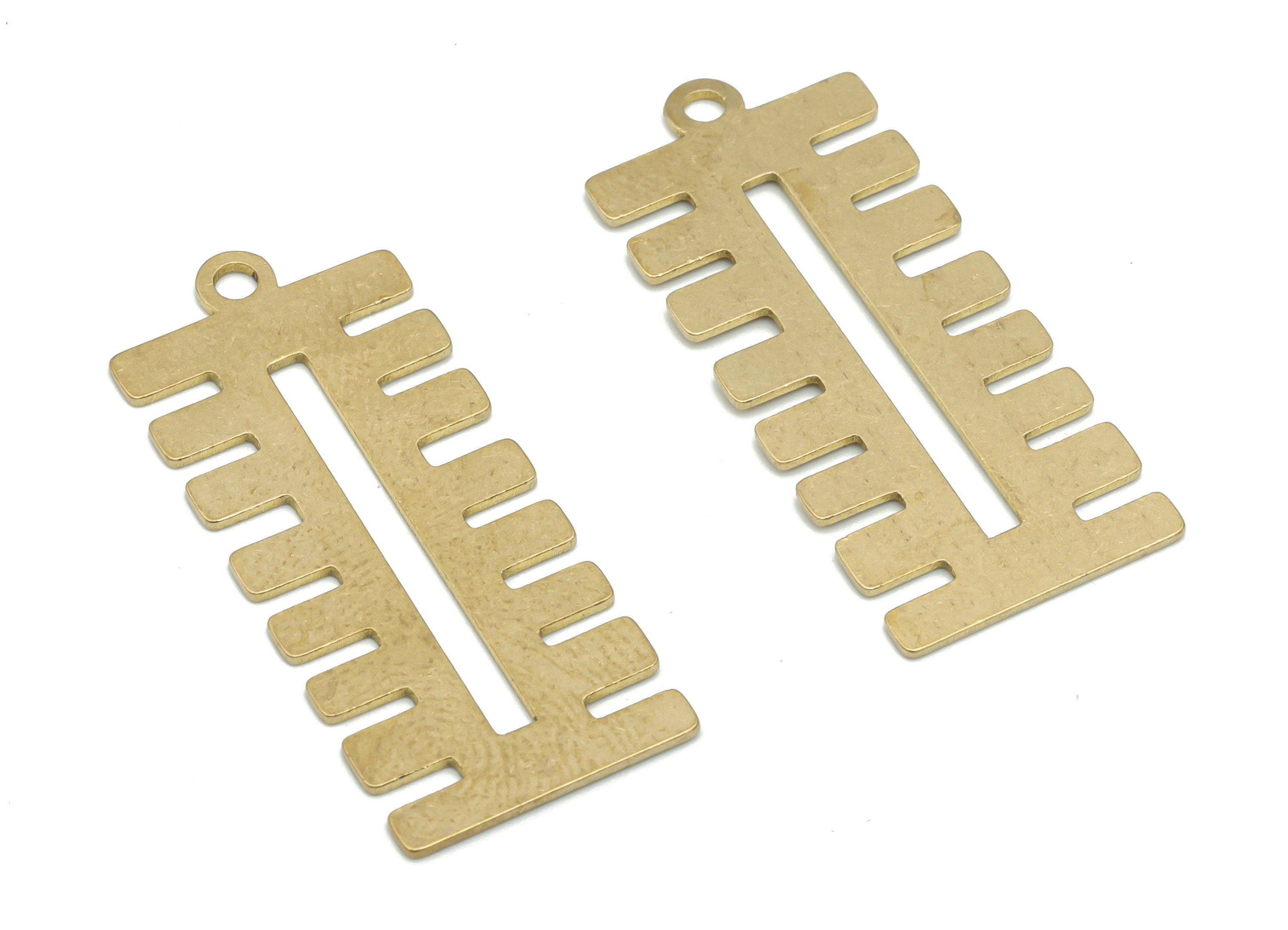 Brass Brush Rectangle Earring Charms - Raw Brass Rectangle Pendant - Jewelry Making Supplies - 35.8x15.3x0.68mm - PPA2522 - DOMEDBAZAAR