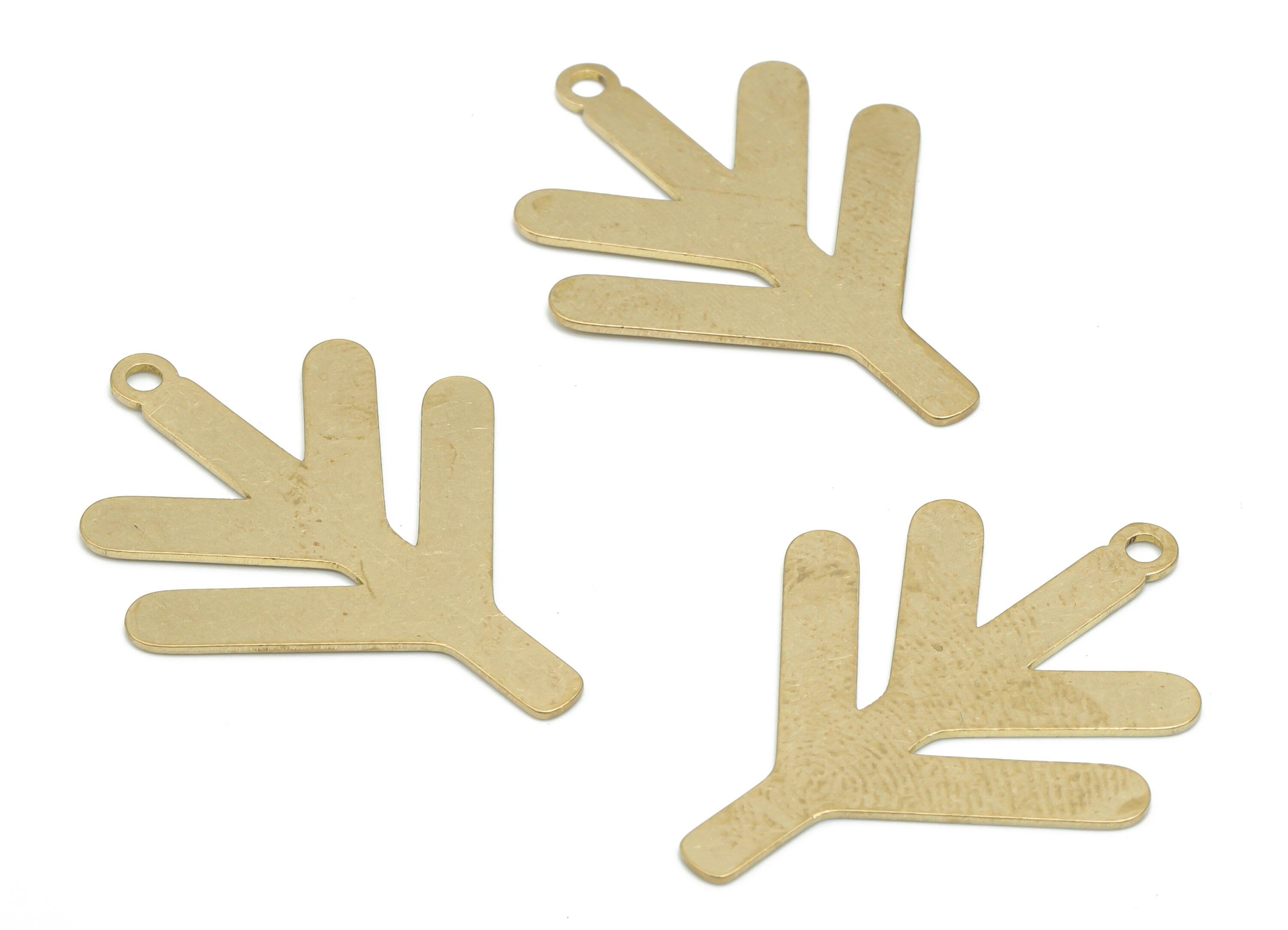 Brass Arrow Branch Earring Charms - Raw Brass Branch Pendant - DIY Jewelry Making Supplies - 34.85x26.23x0.68mm - PPA2547 - DOMEDBAZAAR