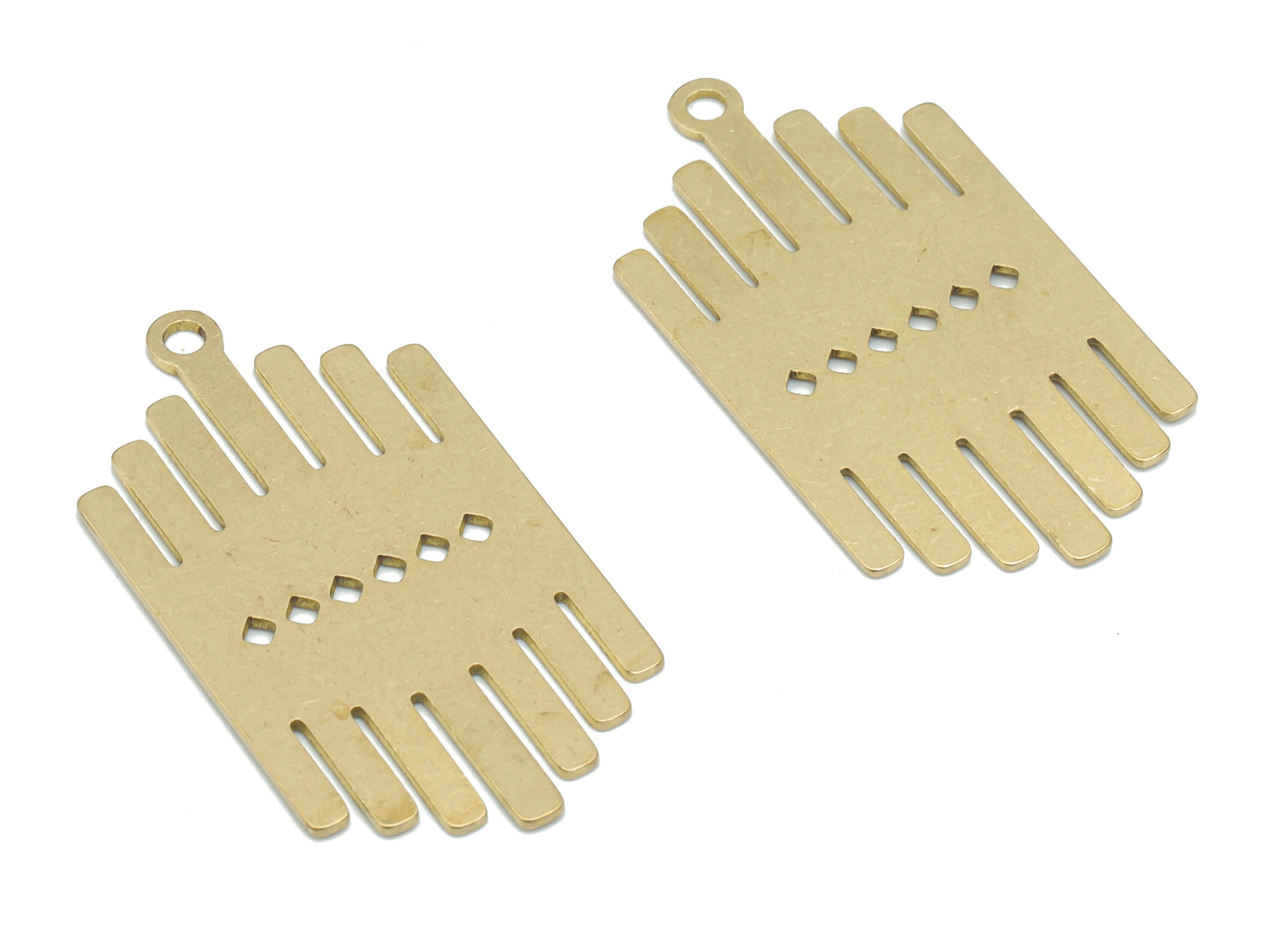 Brass Diamond Scribble Earring Charms - Raw Brass Rhombic Scribble Pendant - DIY Jewelry Making Supplies - 35.91x19.48x0.67mm - PPA2513 - DOMEDBAZAAR