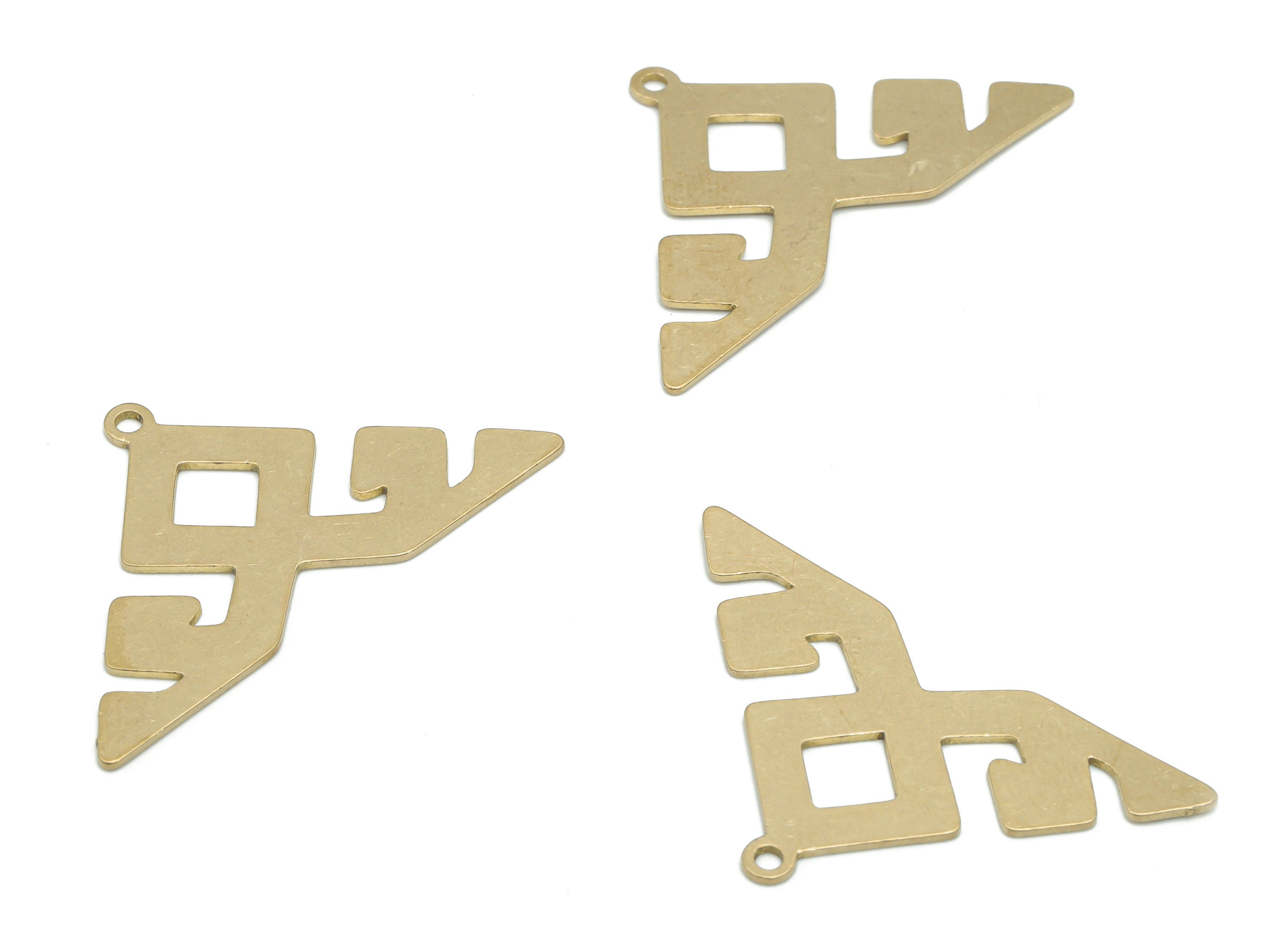 Brass Triangle Diamond Earring Charms - Raw Brass Triangle Rhombic Pendant - Jewelry Making Supplies - 35.76x20.47x0.63mm - PPA2465 - DOMEDBAZAAR