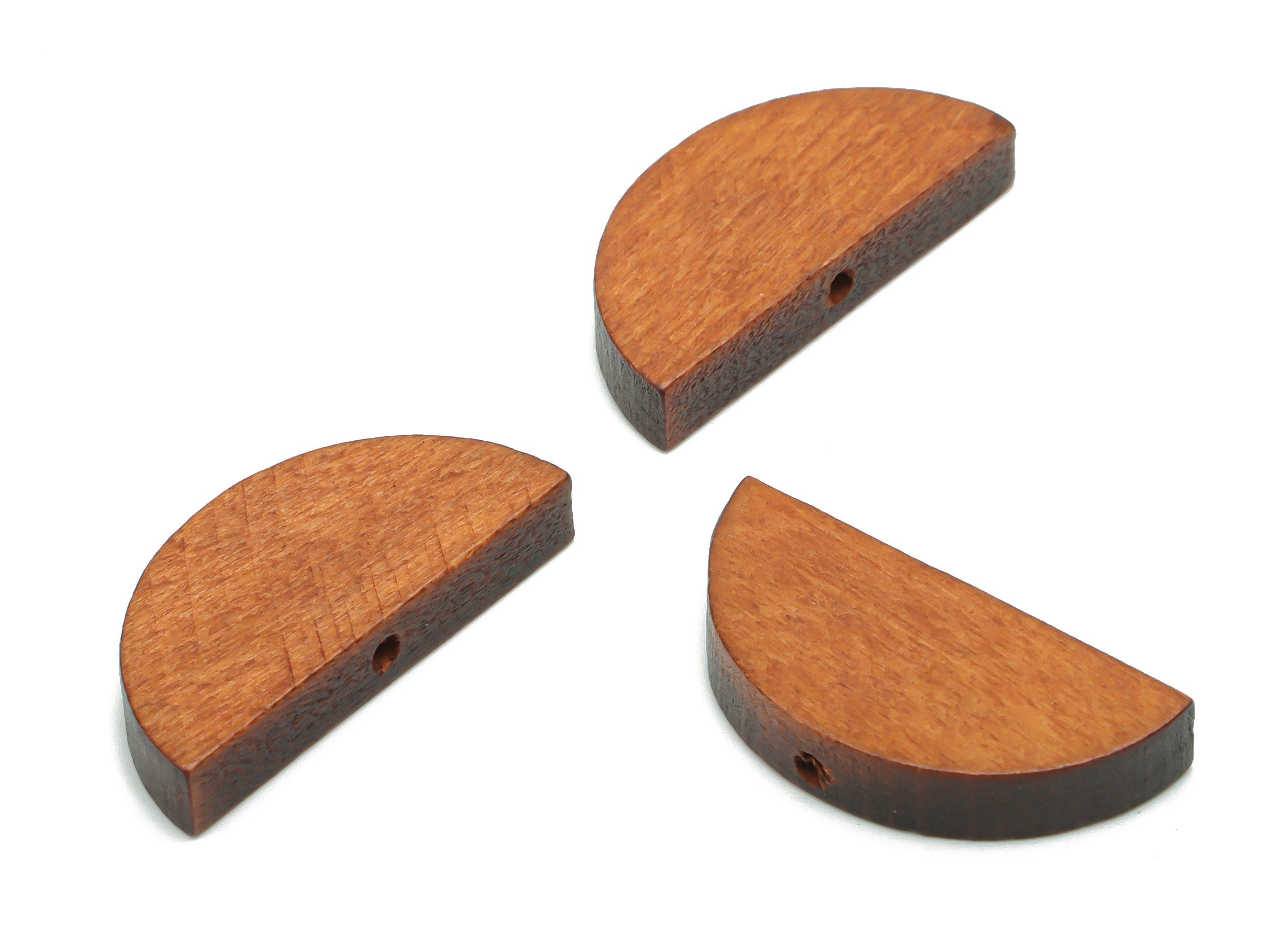 Poplar Plywood Semicircle Earring Connectors - Poplar Plywood Half Moon Pendant - DIY Jewelry Making Supplies - 27.94x13.06x4.52mm - BB1158 - DOMEDBAZAAR