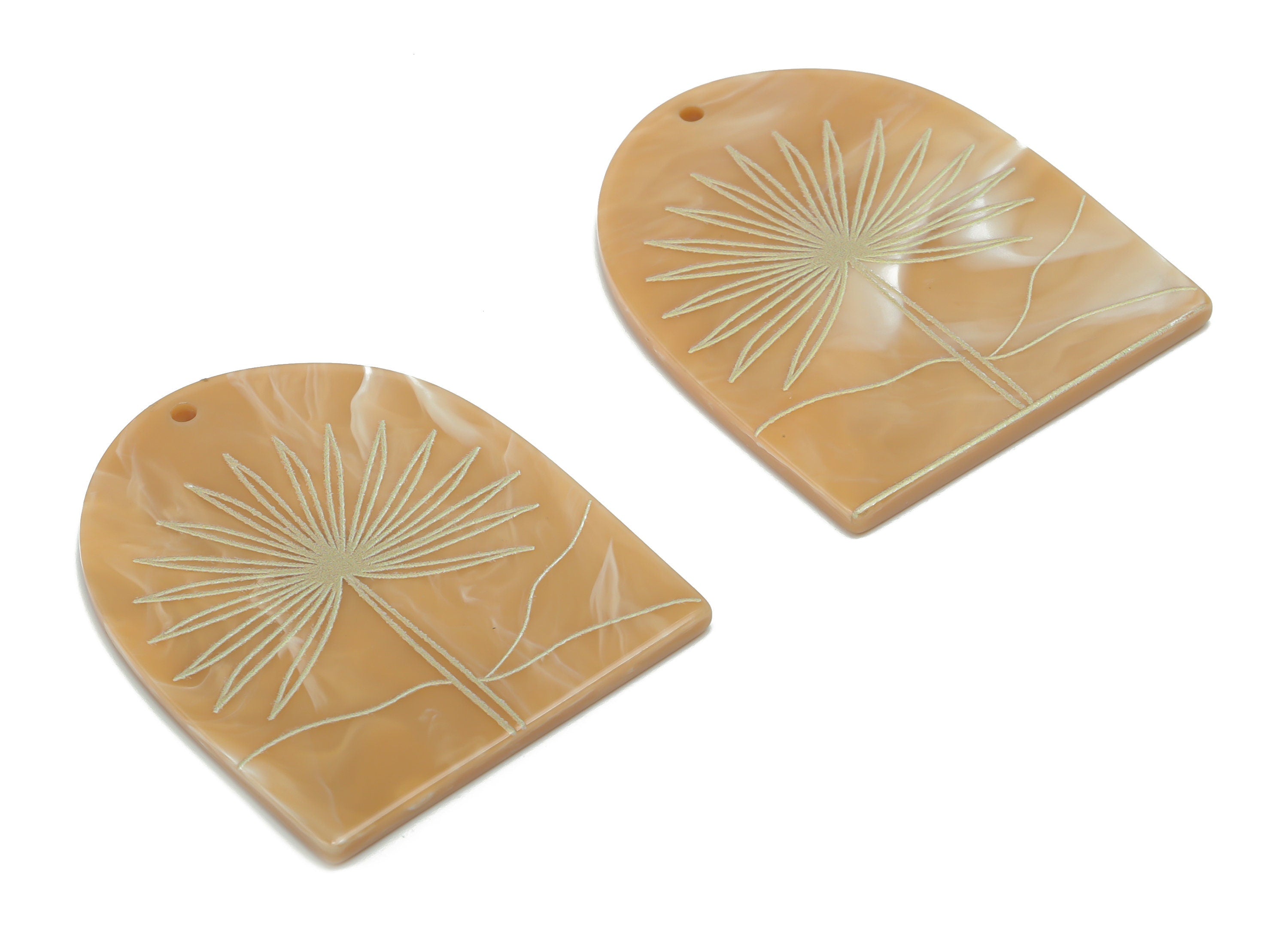 Acrylic Domed Lupin Earring Charms - Acrylic D Flower Pendant - Jewelry Supplies - Color Code: A809 - 37.68x30.73x2.33mm - AC2402-A809 - DOMEDBAZAAR