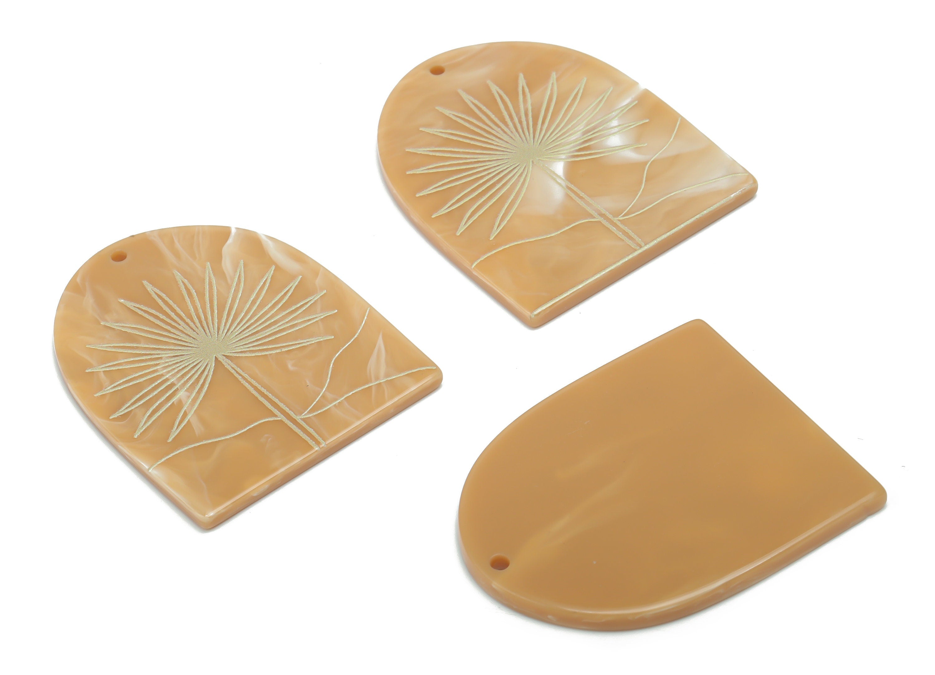 Acrylic Domed Lupin Earring Charms - Acrylic D Flower Pendant - Jewelry Supplies - Color Code: A809 - 37.68x30.73x2.33mm - AC2402-A809 - DOMEDBAZAAR