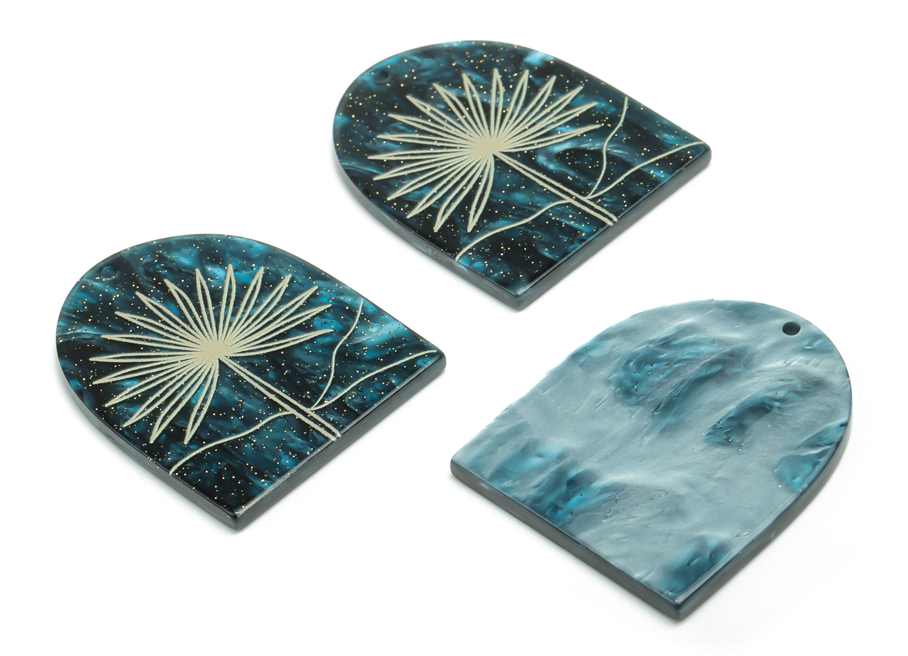 Acrylic Domed Lupin Earring Charms - Acrylic D Flower Pendant - Jewelry Supplies - Color Code: A811 - 37.78x30.91x2.84mm - AC2402-A811 - DOMEDBAZAAR