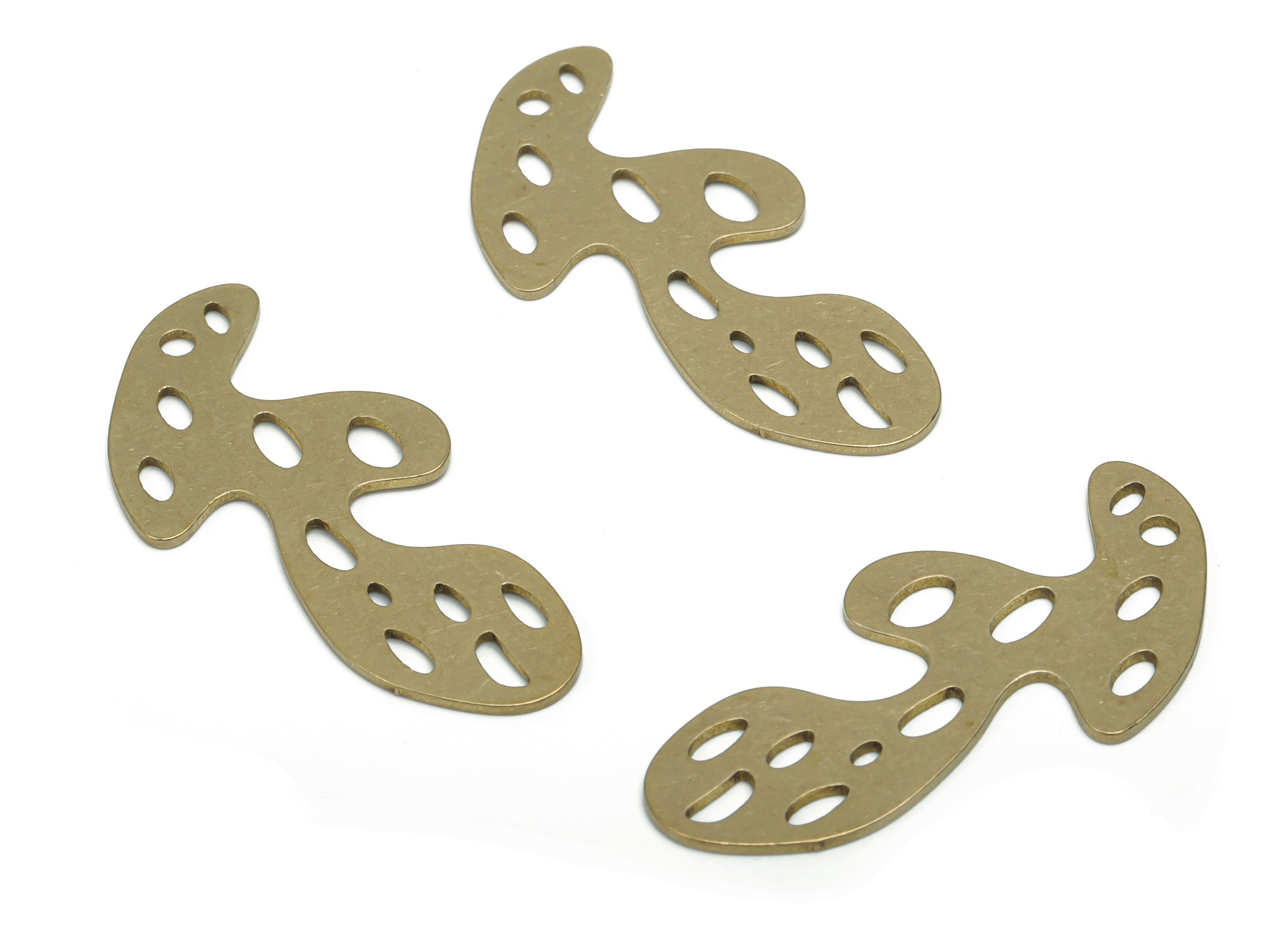 Brass Bubble Irregular Earring Connectors - Raw Brass Bubble Irregular Pendant - DIY Jewelry Making Supplies - 34.6x16.36x0.73mm - PPZ0152 - DOMEDBAZAAR