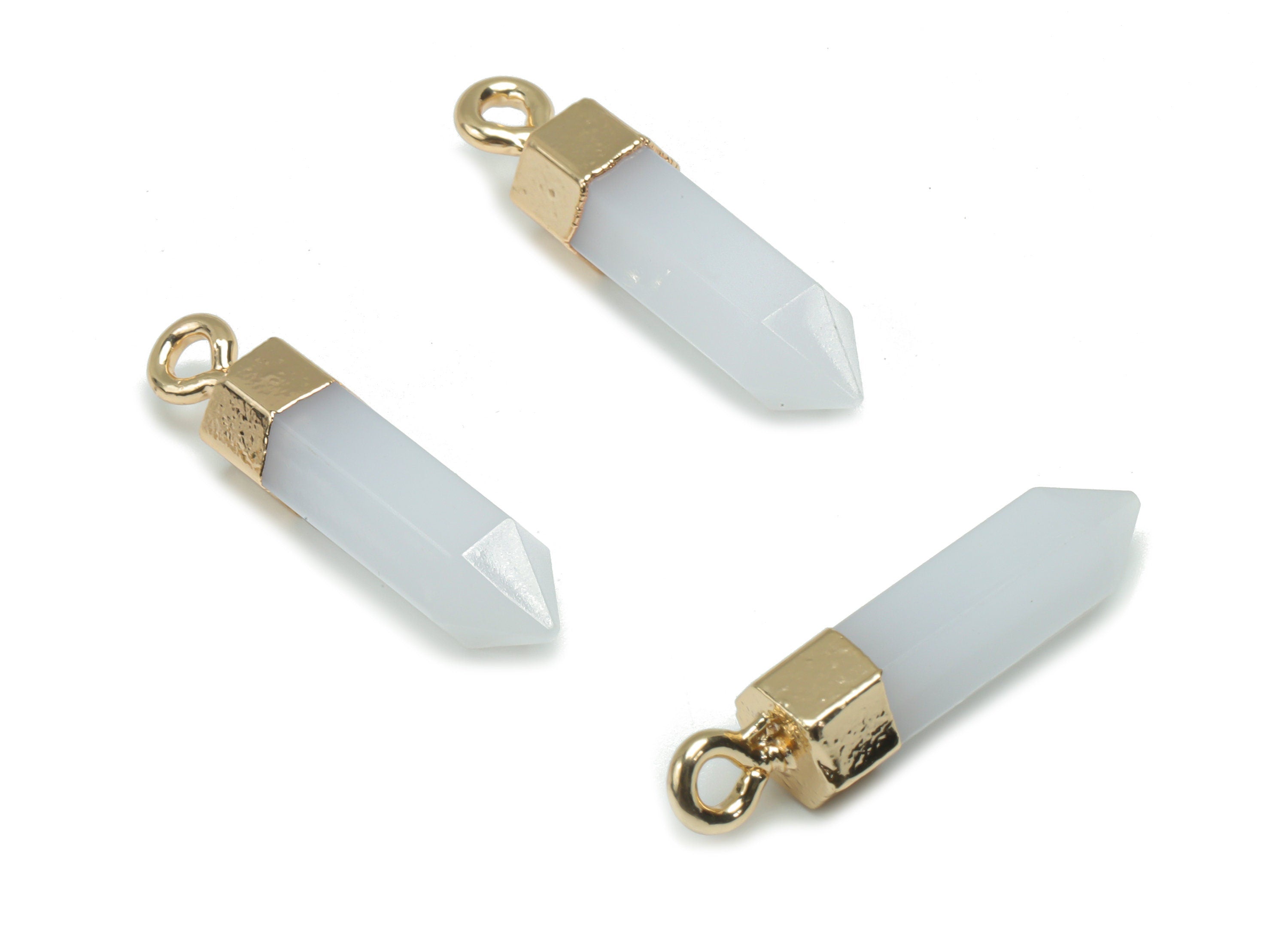 Resin Stick Earring Charms - Brass Spike Stick Pendant - Gold Tone Plated Brass – Jewelry Making Supplies - 24.3x5.4x5.4mm - RC1209 - DOMEDBAZAAR