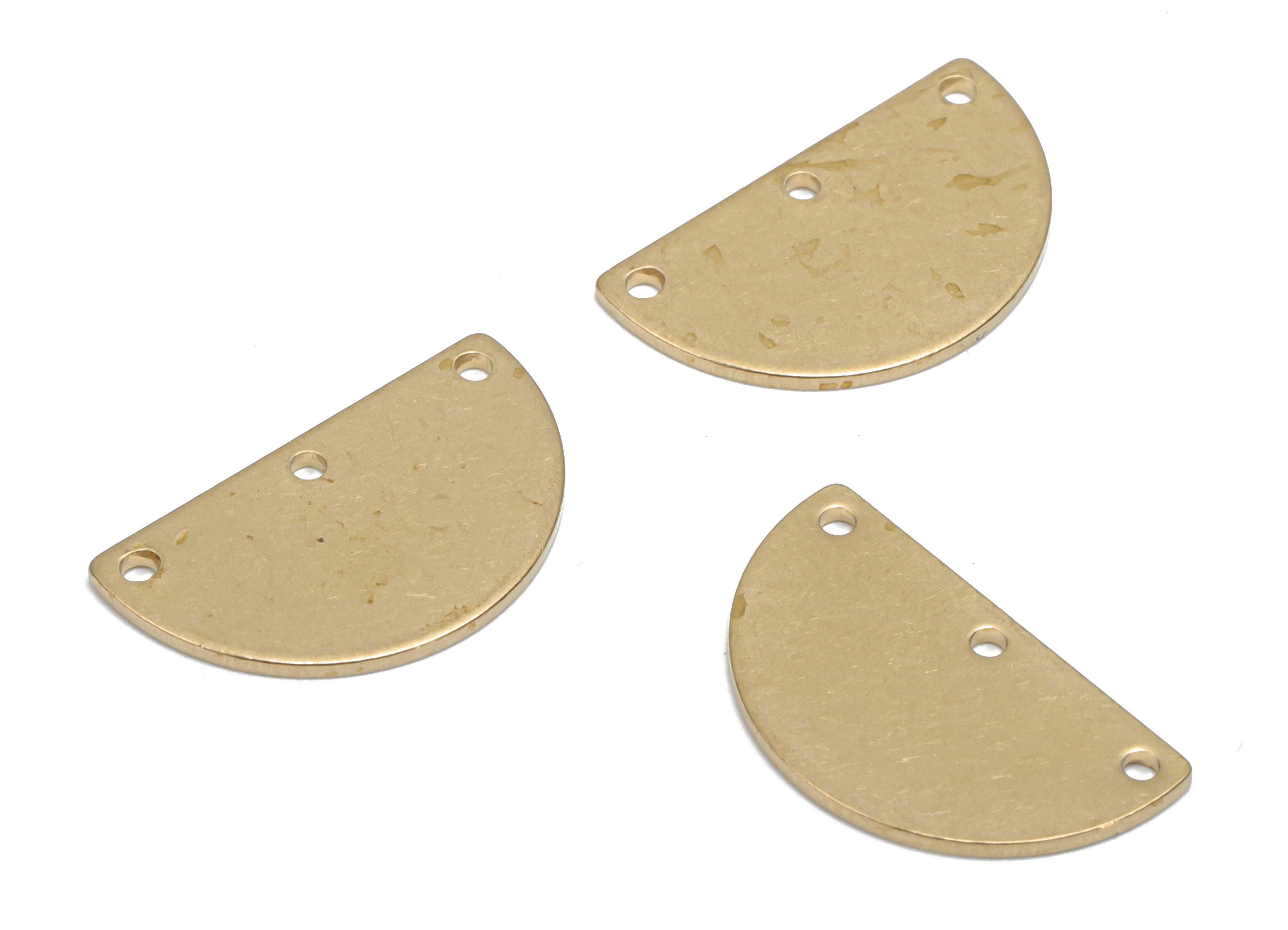 Personalized stamping blank - Brass Semicircle Earring Connector - Raw Brass Half Moon Charms and Pendant - 16.64x9.67x0.75mm - PP5123 - DOMEDBAZAAR