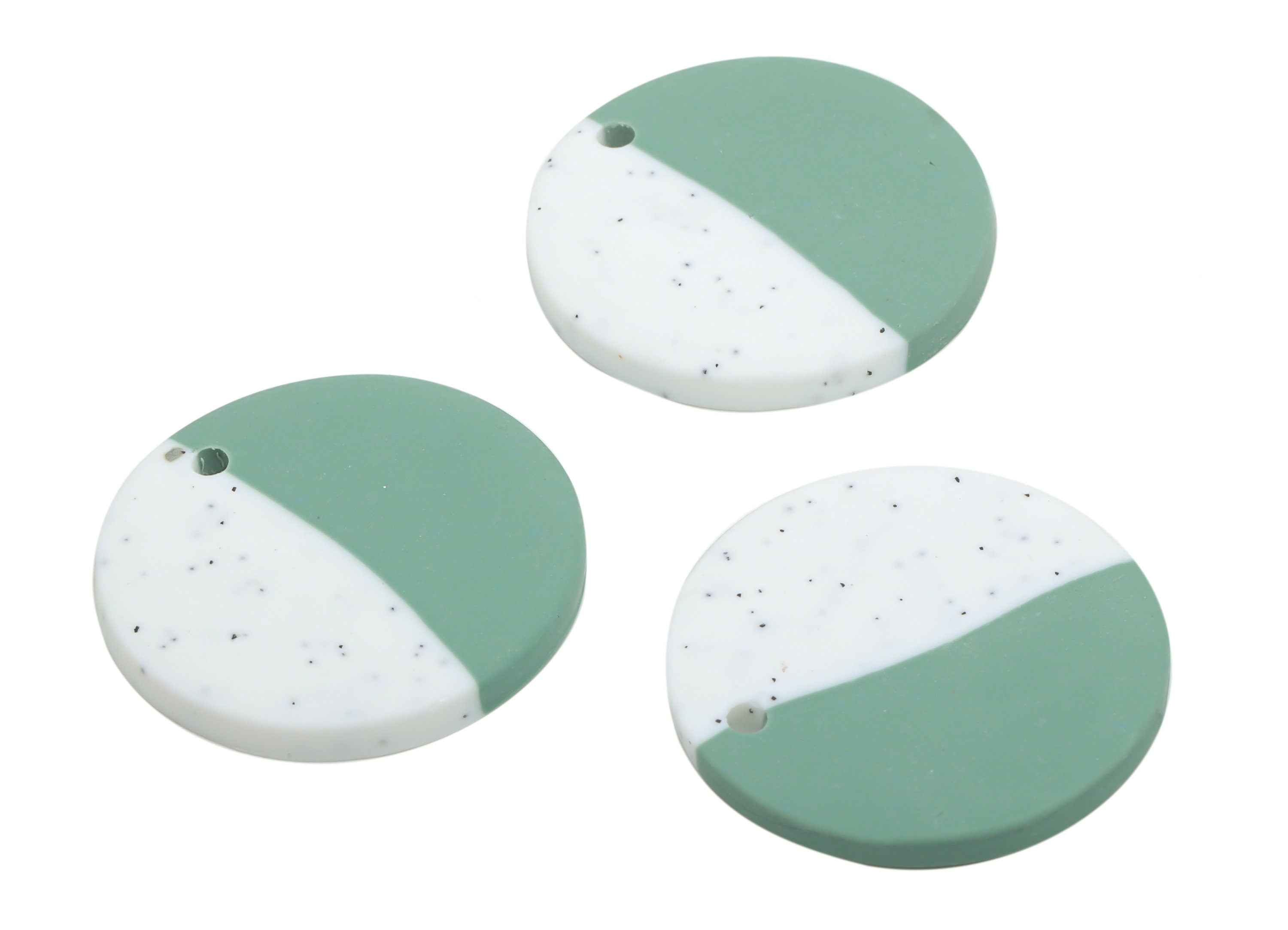 PolymerClay Round Earring Charms - PolymerClay Circle Pandant - Earring Findings - Jewelry Handmade - 25.61x24.85x4.9mm - PC2294D - DOMEDBAZAAR