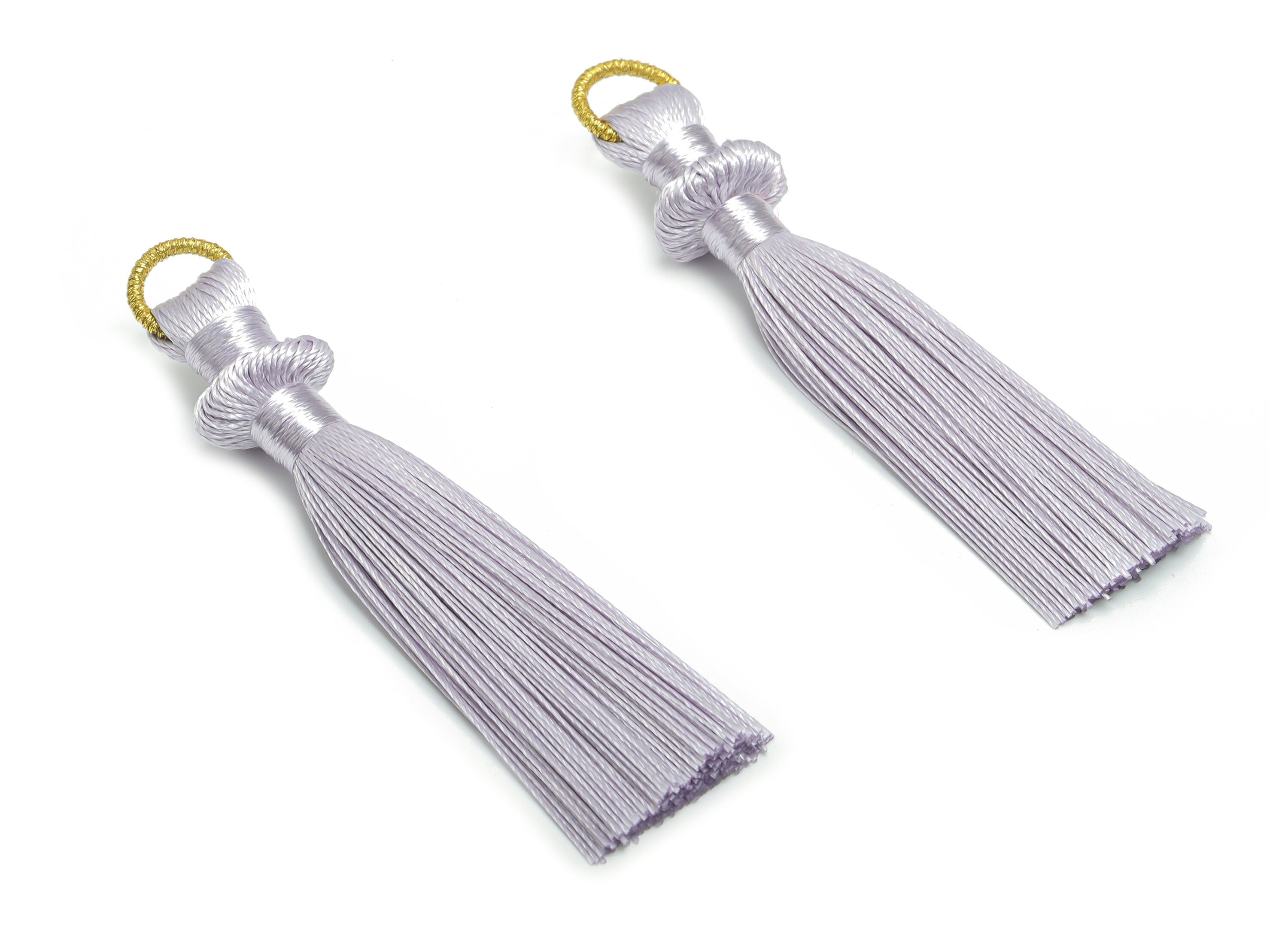 Silky Tassel Earring With Loop - Lilac Earring Tassels - Luxe Tassel - Boho Tassel - Jewelry Making Supplies - 77.3x13.15x6.38mm - TS1129F - DOMEDBAZAAR