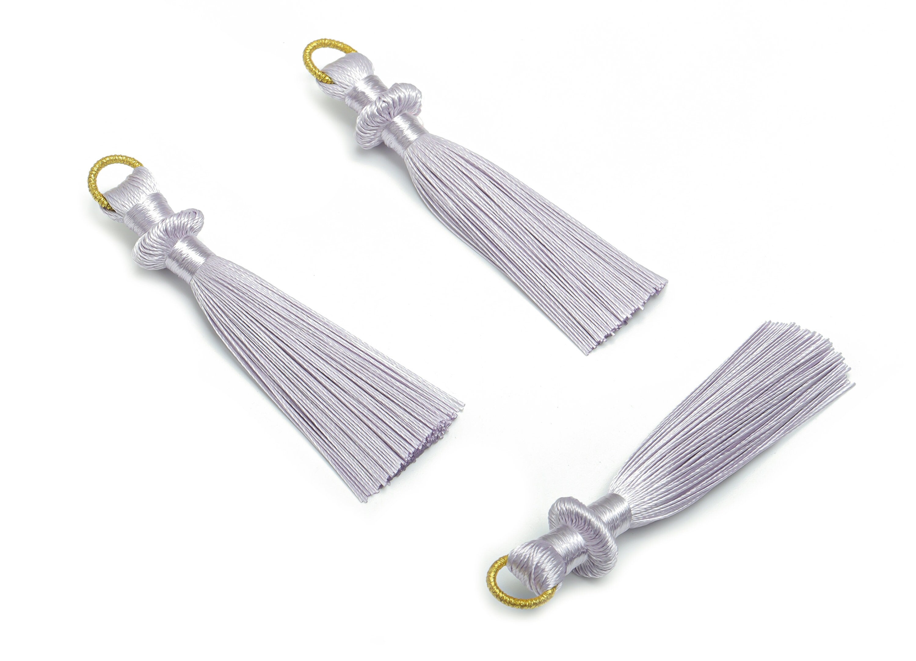 Silky Tassel Earring With Loop - Lilac Earring Tassels - Luxe Tassel - Boho Tassel - Jewelry Making Supplies - 77.3x13.15x6.38mm - TS1129F - DOMEDBAZAAR
