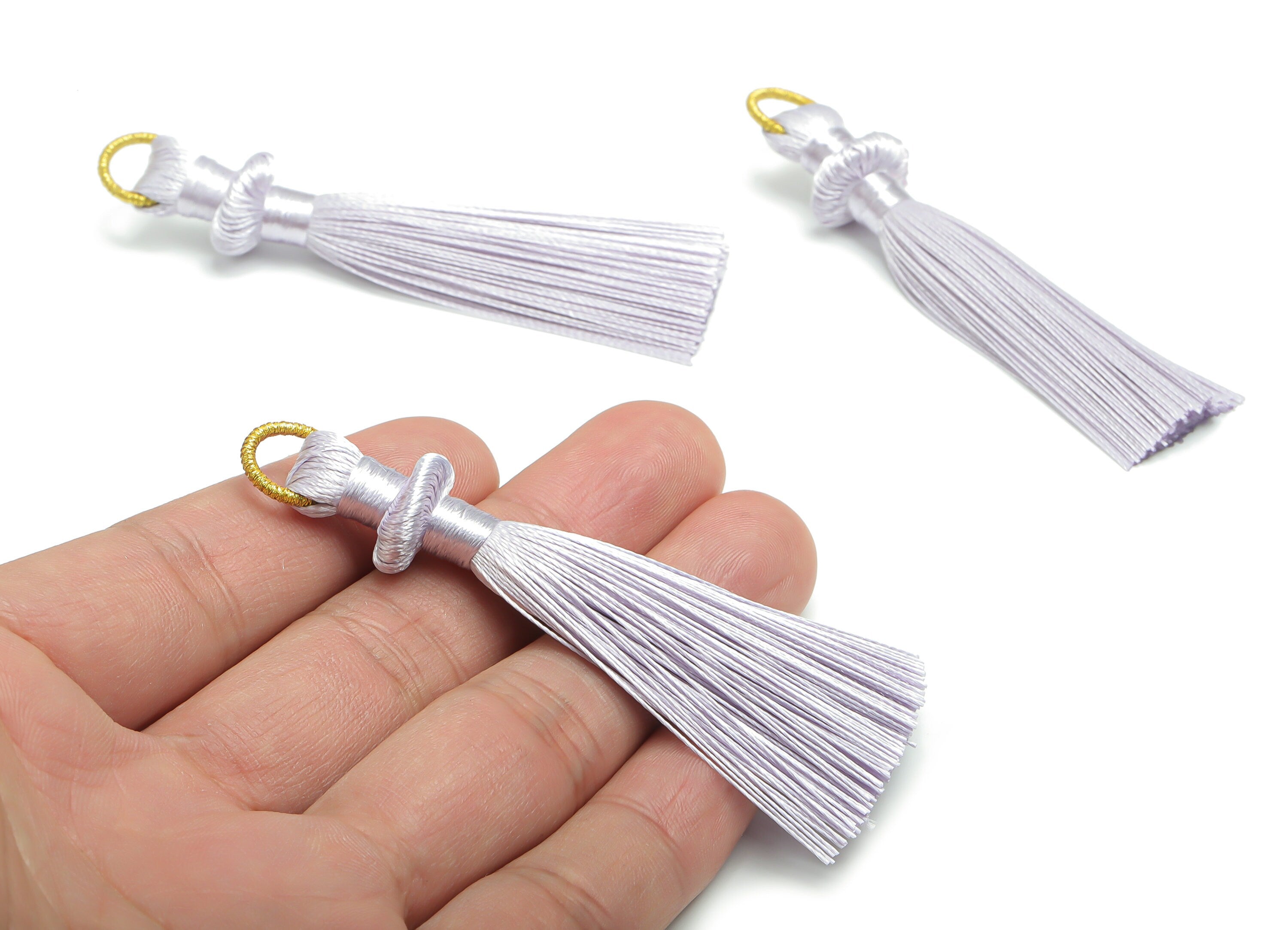 Silky Tassel Earring With Loop - Lilac Earring Tassels - Luxe Tassel - Boho Tassel - Jewelry Making Supplies - 77.3x13.15x6.38mm - TS1129F - DOMEDBAZAAR