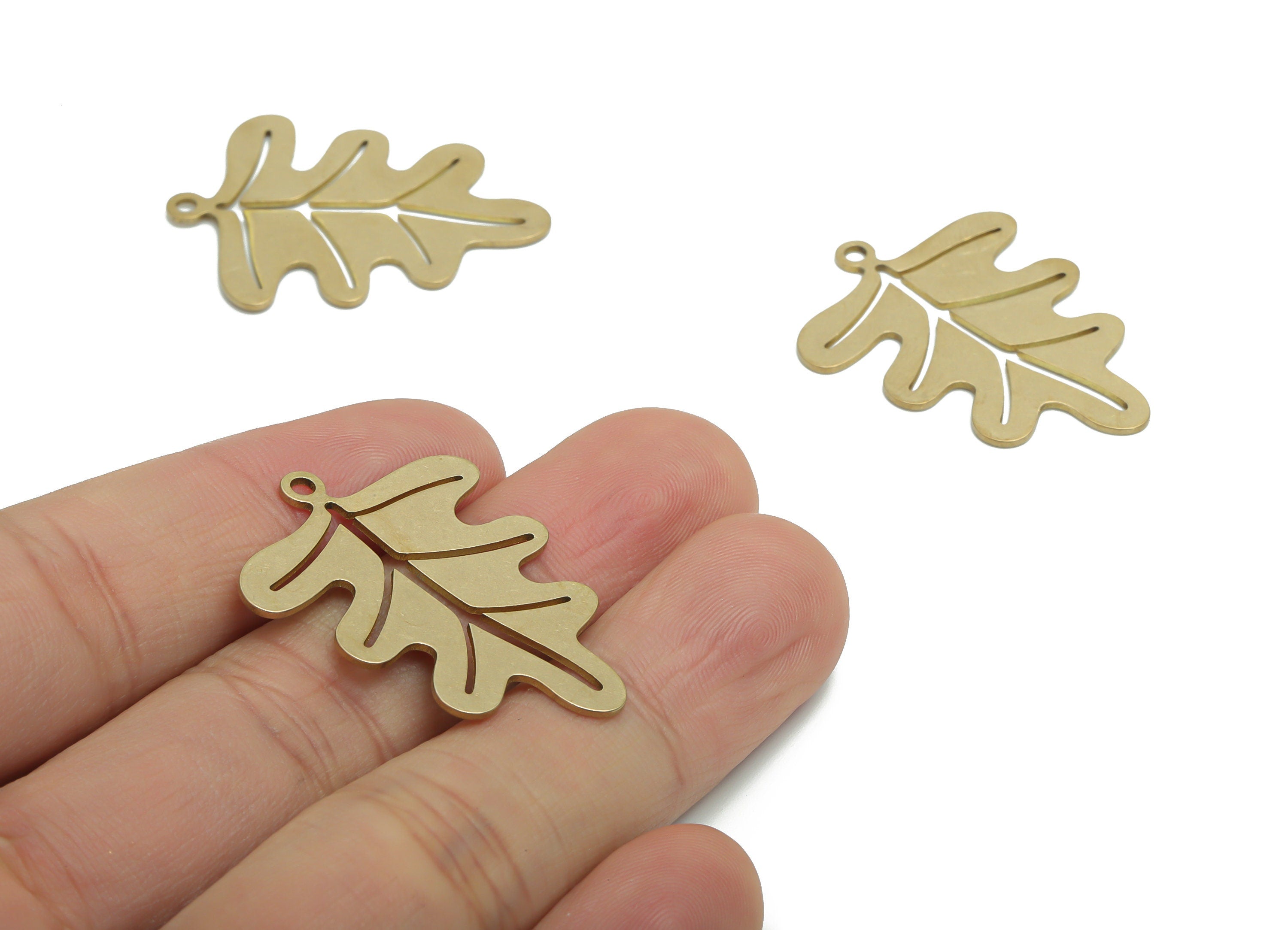 Brass Monstera Earring Charms - Raw Brass Rib Nervure Leaf Pendant - DIY Jewelry Making Supplies - 34.57x26.42x0.76mm - PPA1819 - DOMEDBAZAAR