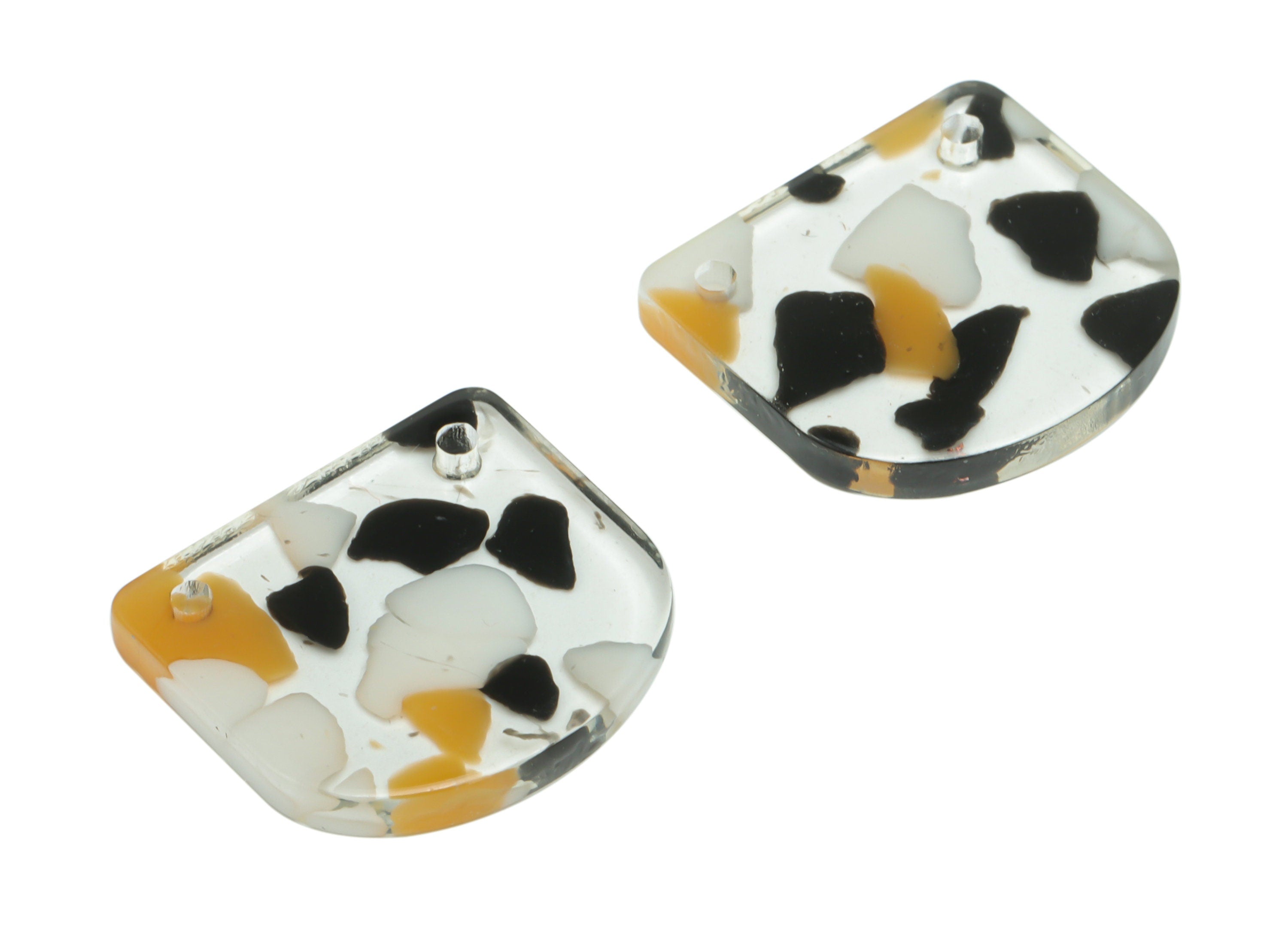 Acrylic Mini Domed Earring Connectors - Acrylic D Charms and Pendant - Jewelry Supplies - Color Code:A825 - 18.42x16.74x2.55mm - AC2445-A825 - DOMEDBAZAAR