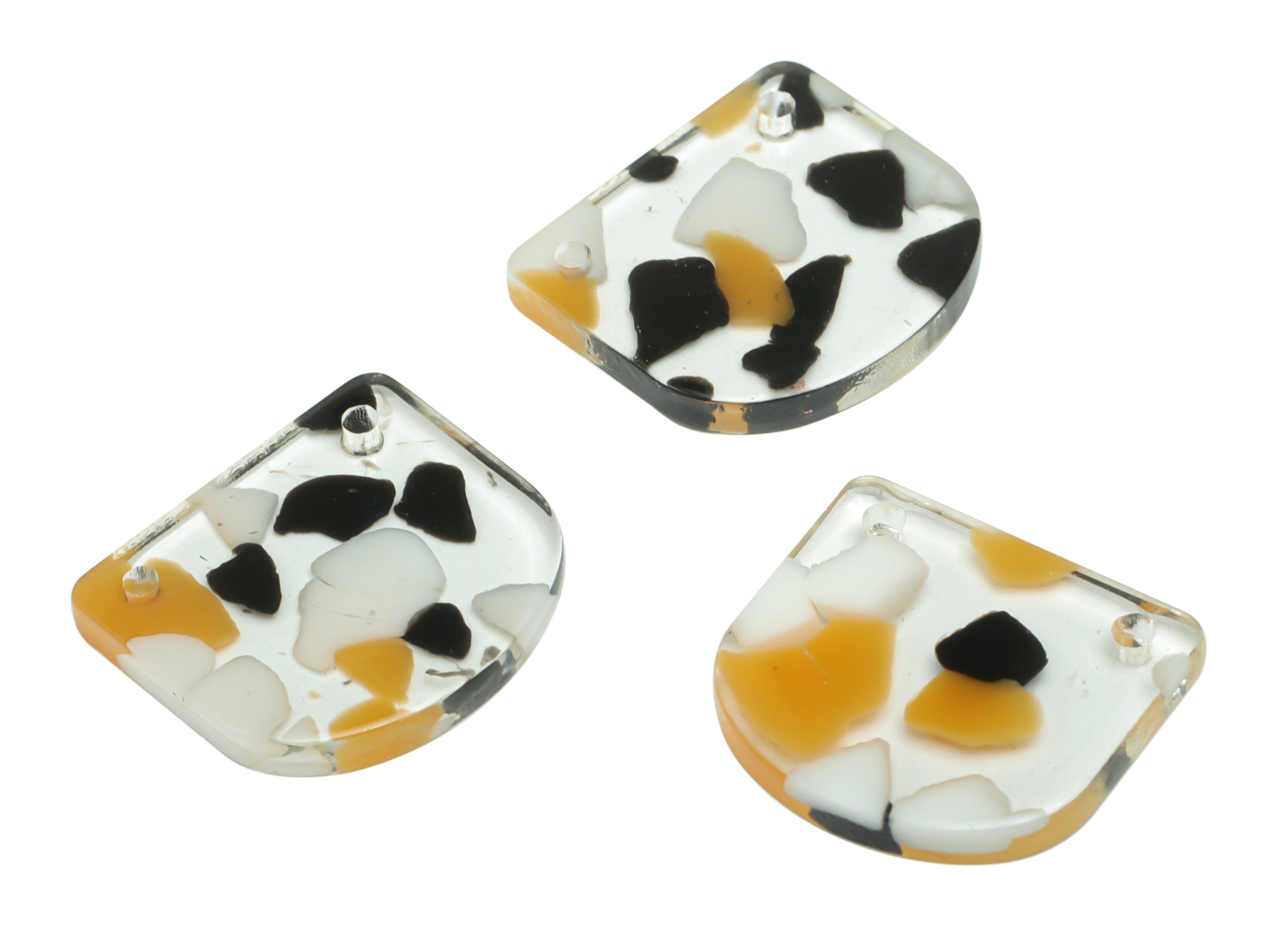 Acrylic Mini Domed Earring Connectors - Acrylic D Charms and Pendant - Jewelry Supplies - Color Code:A825 - 18.42x16.74x2.55mm - AC2445-A825 - DOMEDBAZAAR