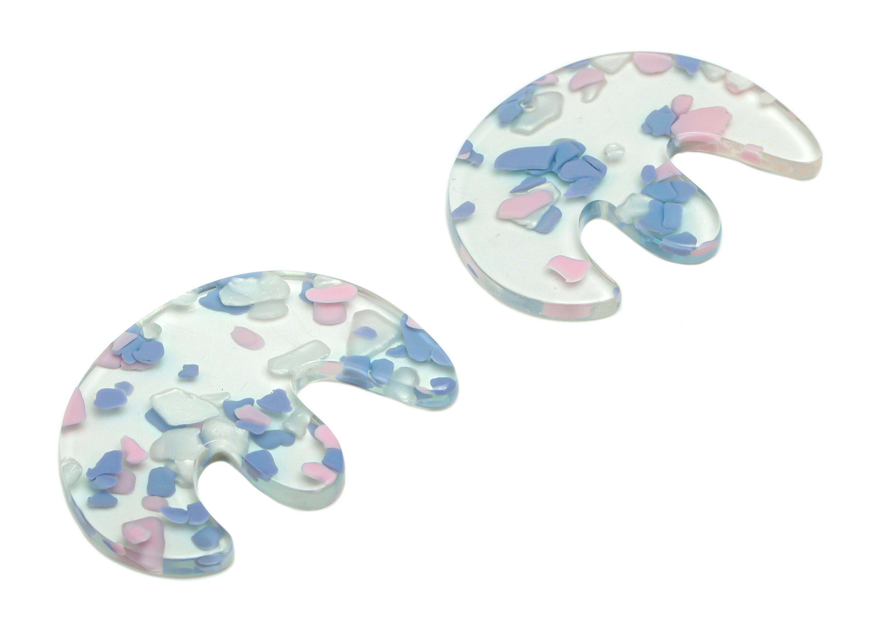 Acrylic Jellyfish E Earring Charms - Acrylic Geometry Pendant - Jewelry Making Supplies - Color Code: A823 - 37.91x27.97x2.98mm- AC2440-A823 - DOMEDBAZAAR