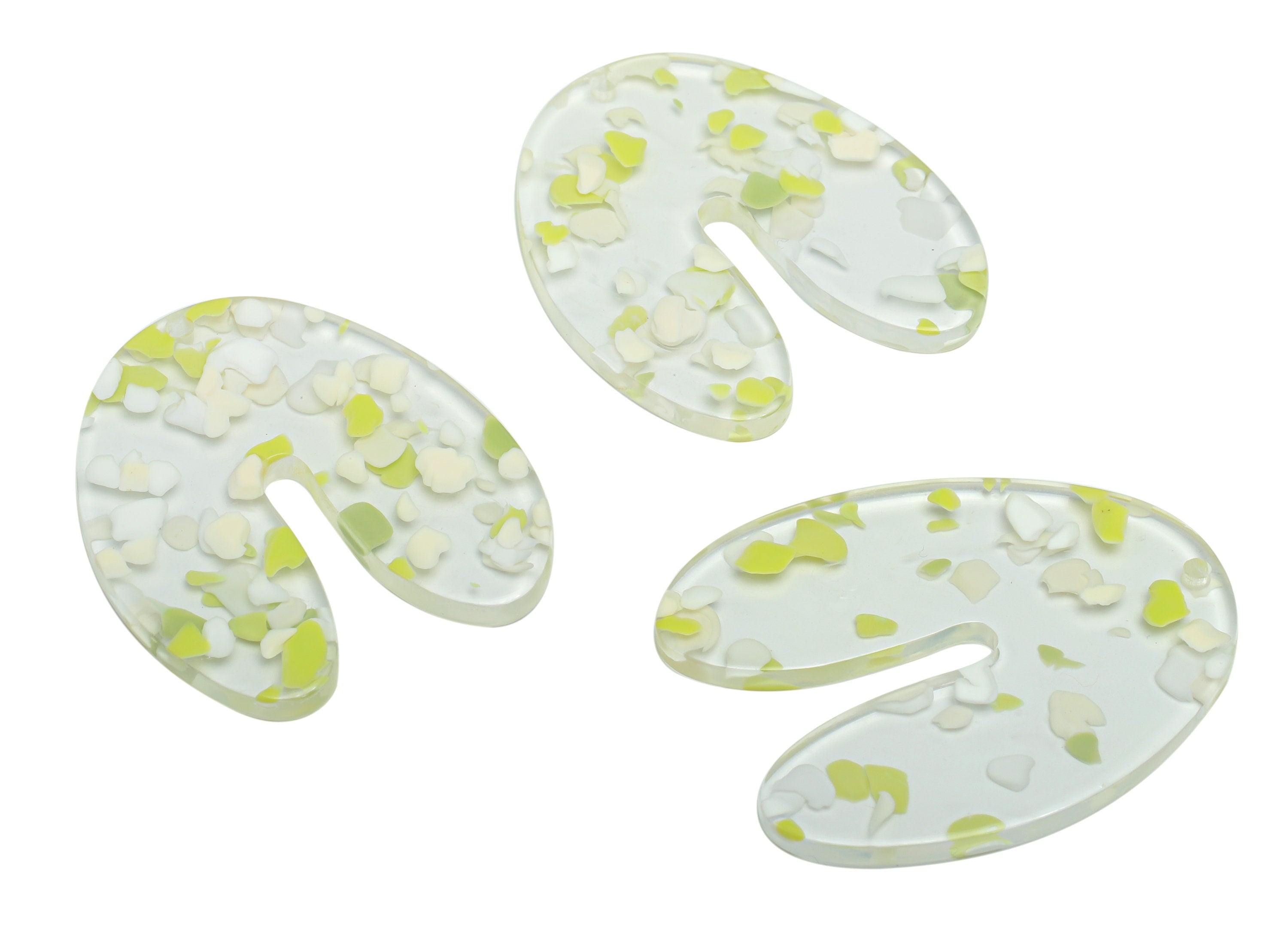 Acrylic Domed Earring Charms - Acrylic U Geometry Pendant - Jewelry Making Supplies - Color Code: A824 - 39.09x32.82x2.83mm - AC2441-A824 - DOMEDBAZAAR