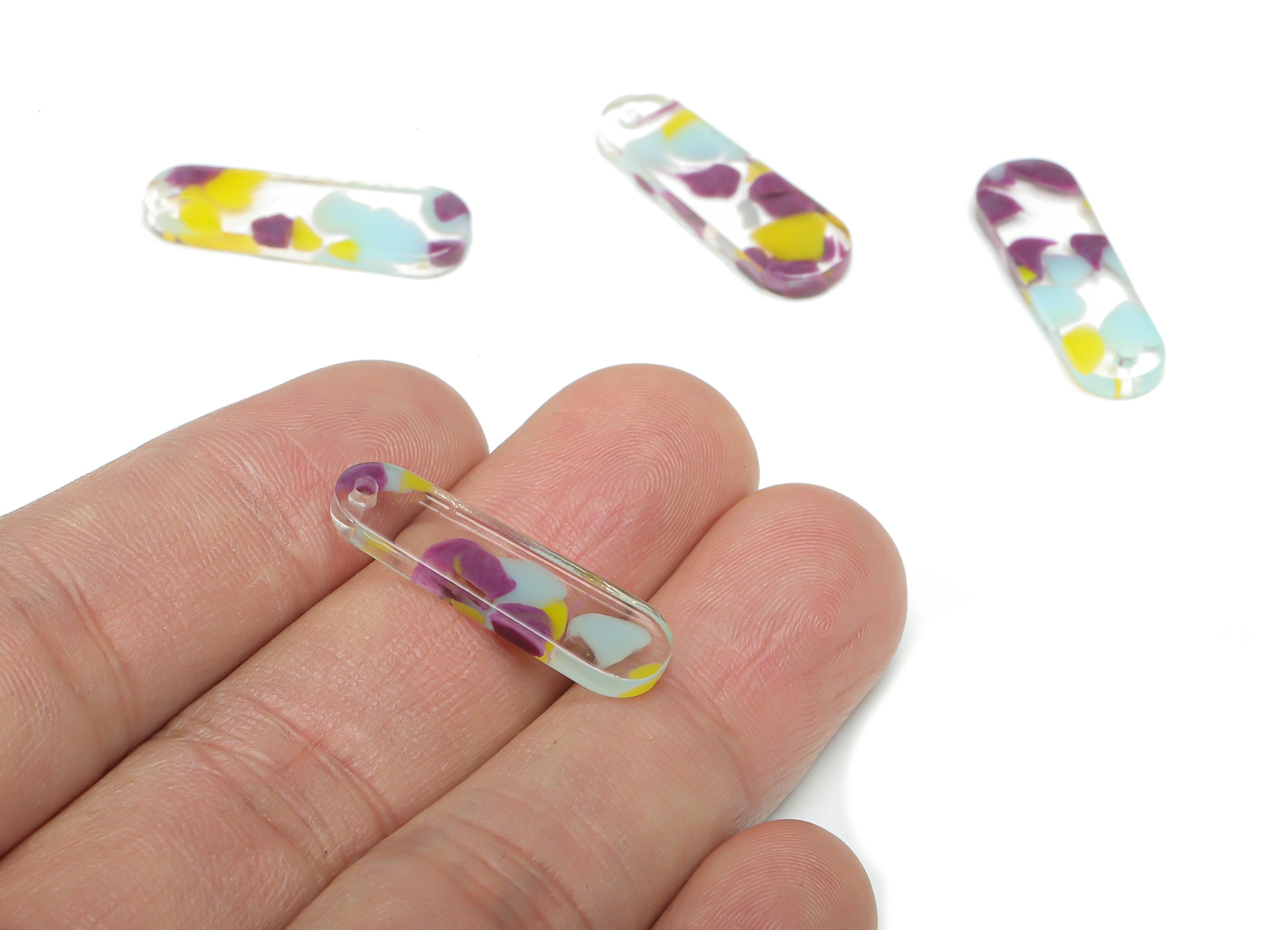 Acrylic Stick Earring Charms - Acrylic Stick Pendant - Jewelry Making Supplies - Color Code: A822 - 26.55x8.34x2.41mm - AC2446-A822 - DOMEDBAZAAR