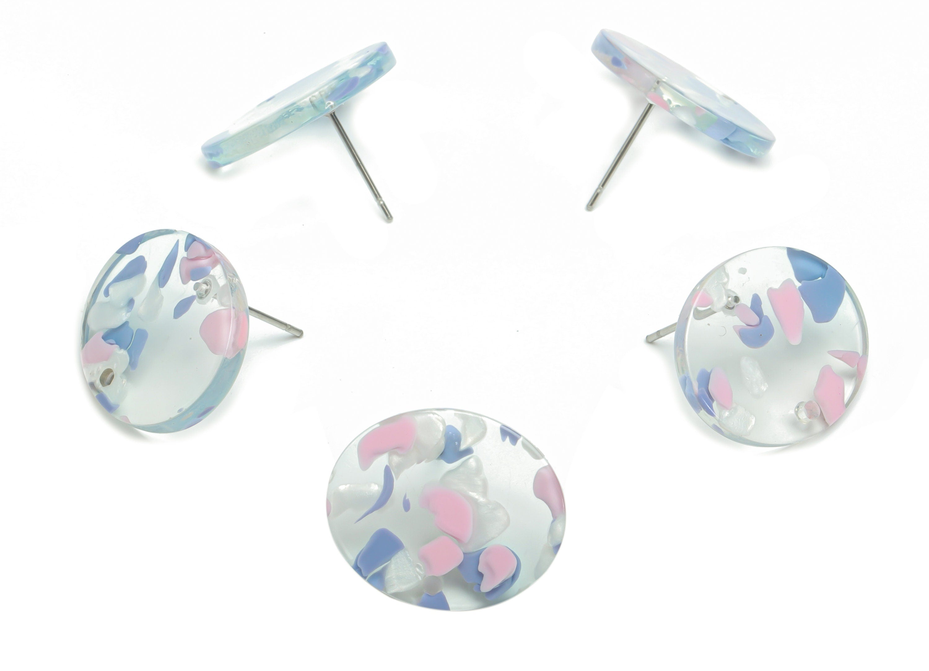 Acrylic Oval Earring Stud – Acrylic Oval Earring Post - 316 Surgical Stainless Steel Stud - Color Code: A823 - 19.8x16.7x2.2mm - AC2447-A823 - DOMEDBAZAAR