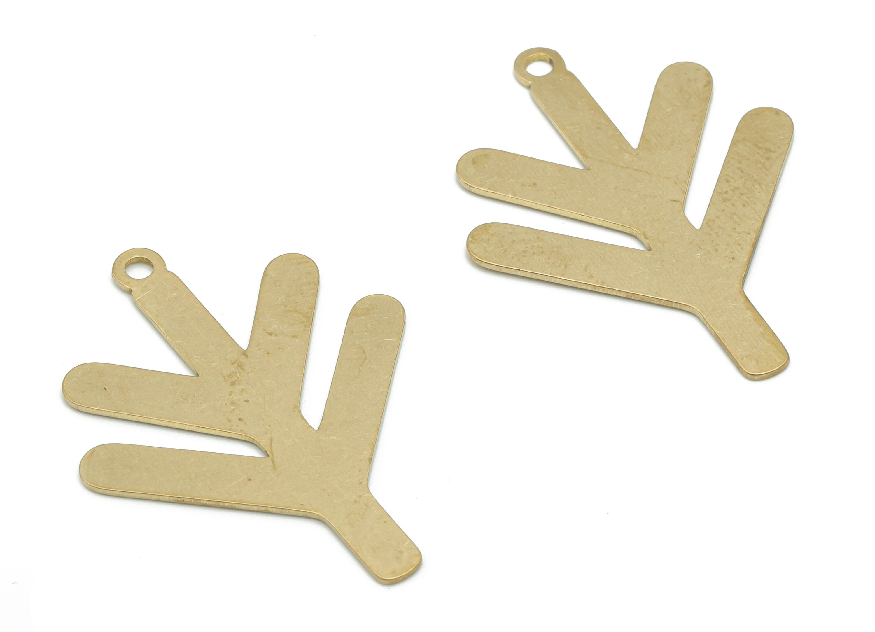 Brass Arrow Branch Earring Charms - Raw Brass Branch Pendant - DIY Jewelry Making Supplies - 34.85x26.23x0.68mm - PPA2547 - DOMEDBAZAAR