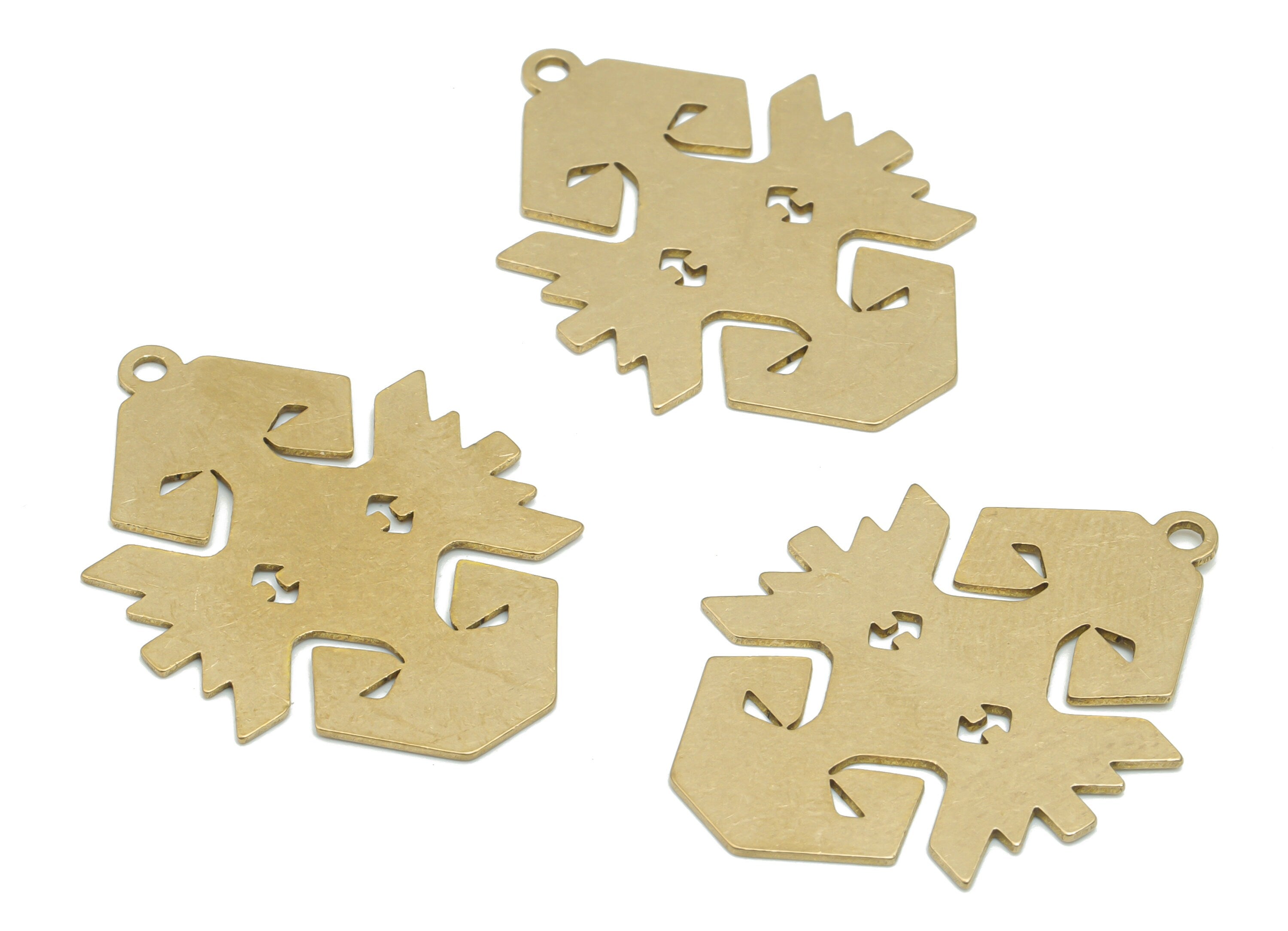 Brass Abstruct Diamond Arrow Earring Charms - Raw Brass Eagle Arrow Rhombic Pendant - Jewelry Making Supplies - 35.92x26x0.65mm - PPA2454 - DOMEDBAZAAR