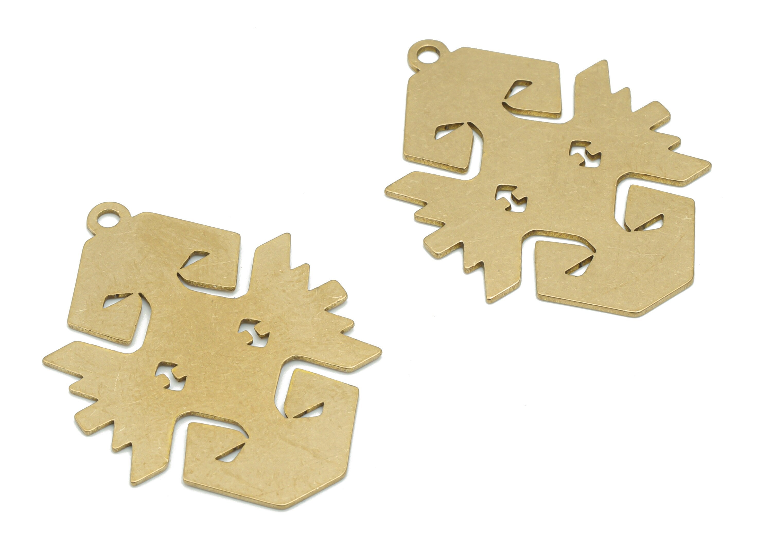 Brass Abstruct Diamond Arrow Earring Charms - Raw Brass Eagle Arrow Rhombic Pendant - Jewelry Making Supplies - 35.92x26x0.65mm - PPA2454 - DOMEDBAZAAR