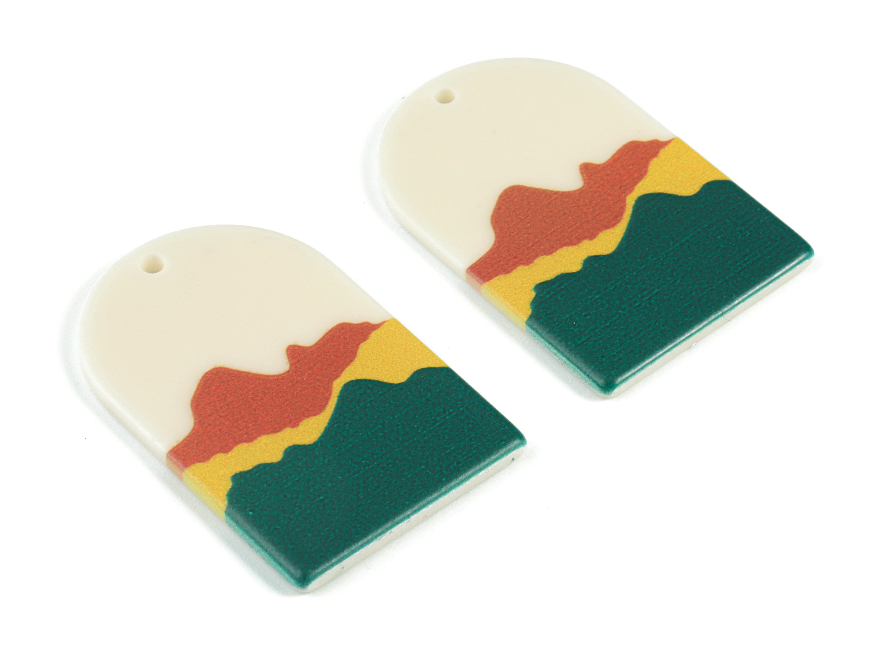 Acrylic Domed Mountain Earring Charms - Hill Oval Domed Charms Pastel Earrings - Jewelry Making Supplies - 39.78x25.59x2.32mm - AC2061B - DOMEDBAZAAR