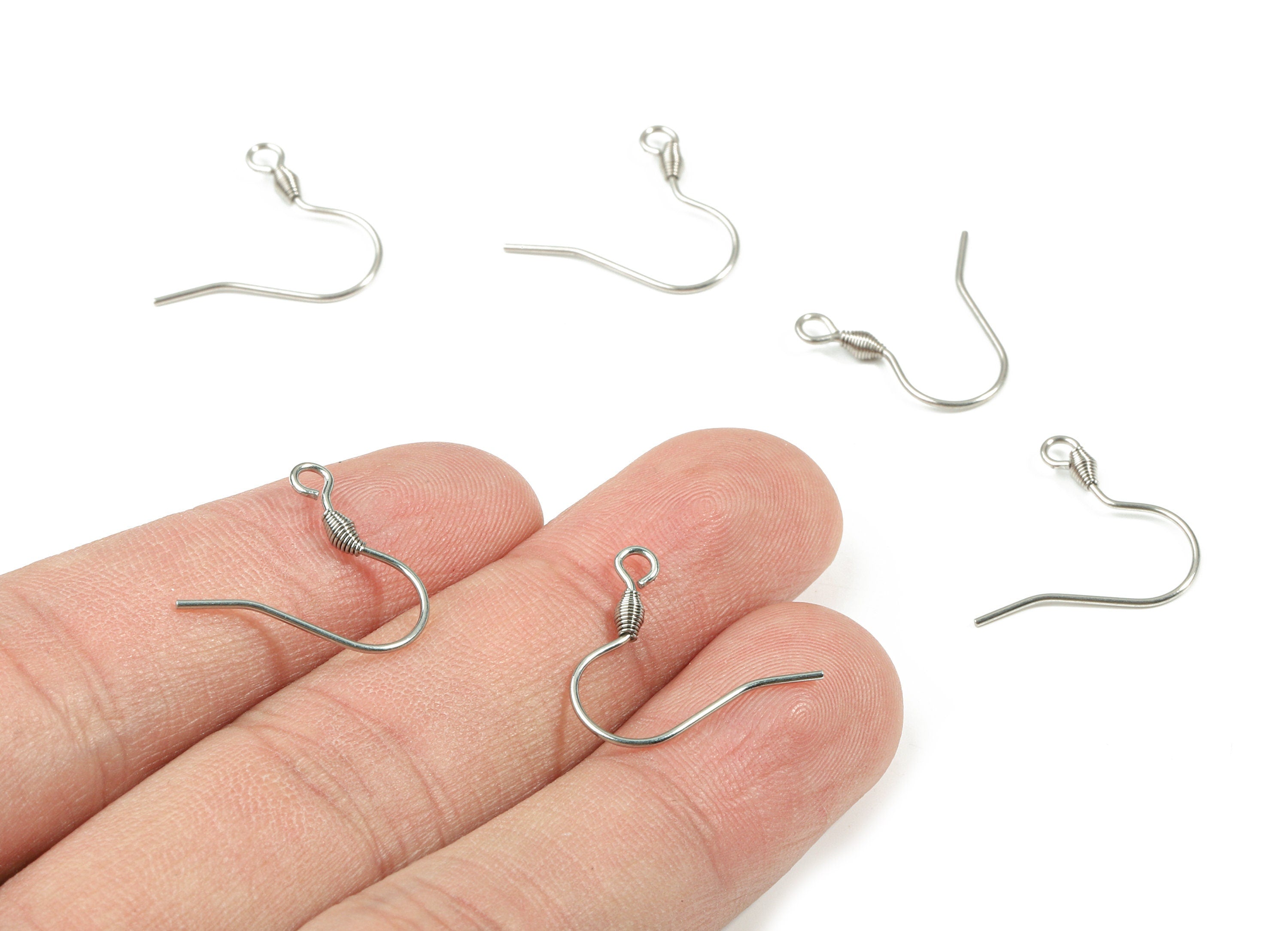 Stainless Steel Earring Hook - 304 Stainless Steel Ear Wires - Earring Findings - Jewelry Supplies - 15.8x13.35mm - SS1164 - DOMEDBAZAAR
