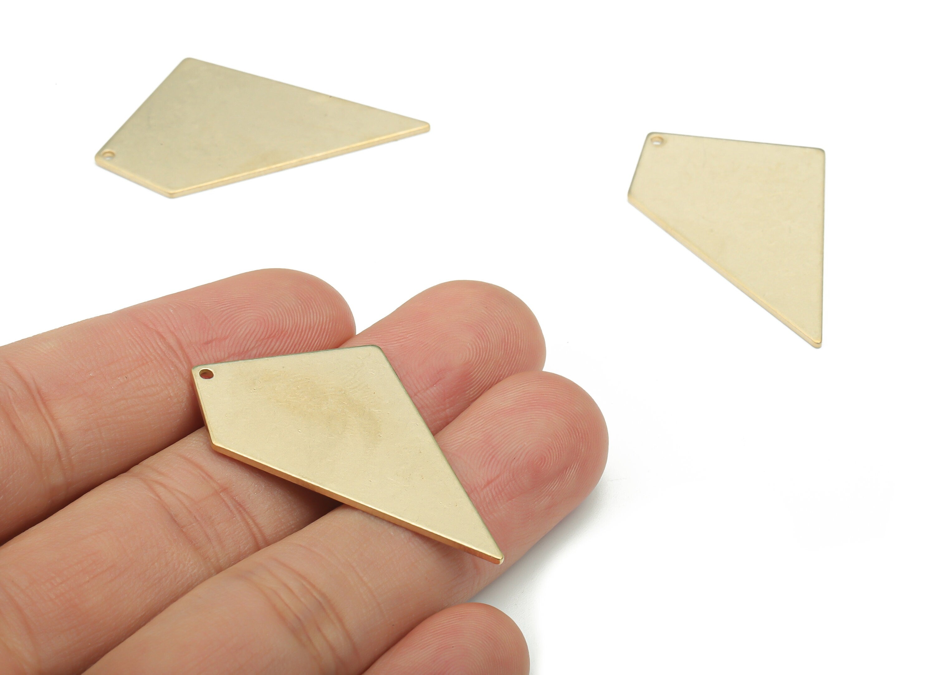 Personalized Stamping Blank - Brass Diamond Trapezoid Charms - Raw Brass Geometry Pendant - Jewelry Supplies - 41.25x23.57x0.9mm - PP5179 - DOMEDBAZAAR