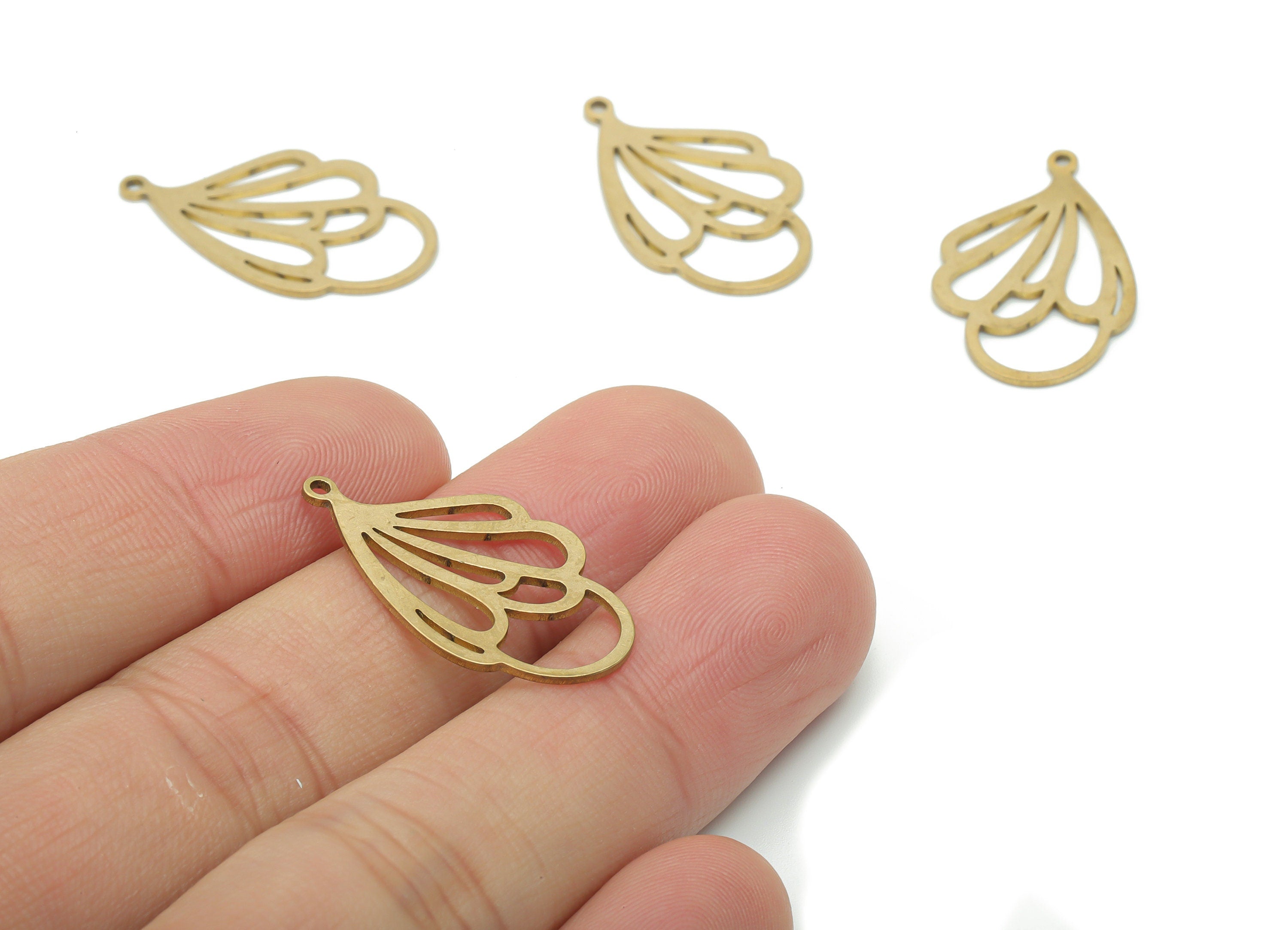 Brass Teardrops Earring Charms - Raw Brass Teardrops Pendant - DIY Jewelry Making Supplies - 26.69x15.98x0.78mm - PP5180 - DOMEDBAZAAR