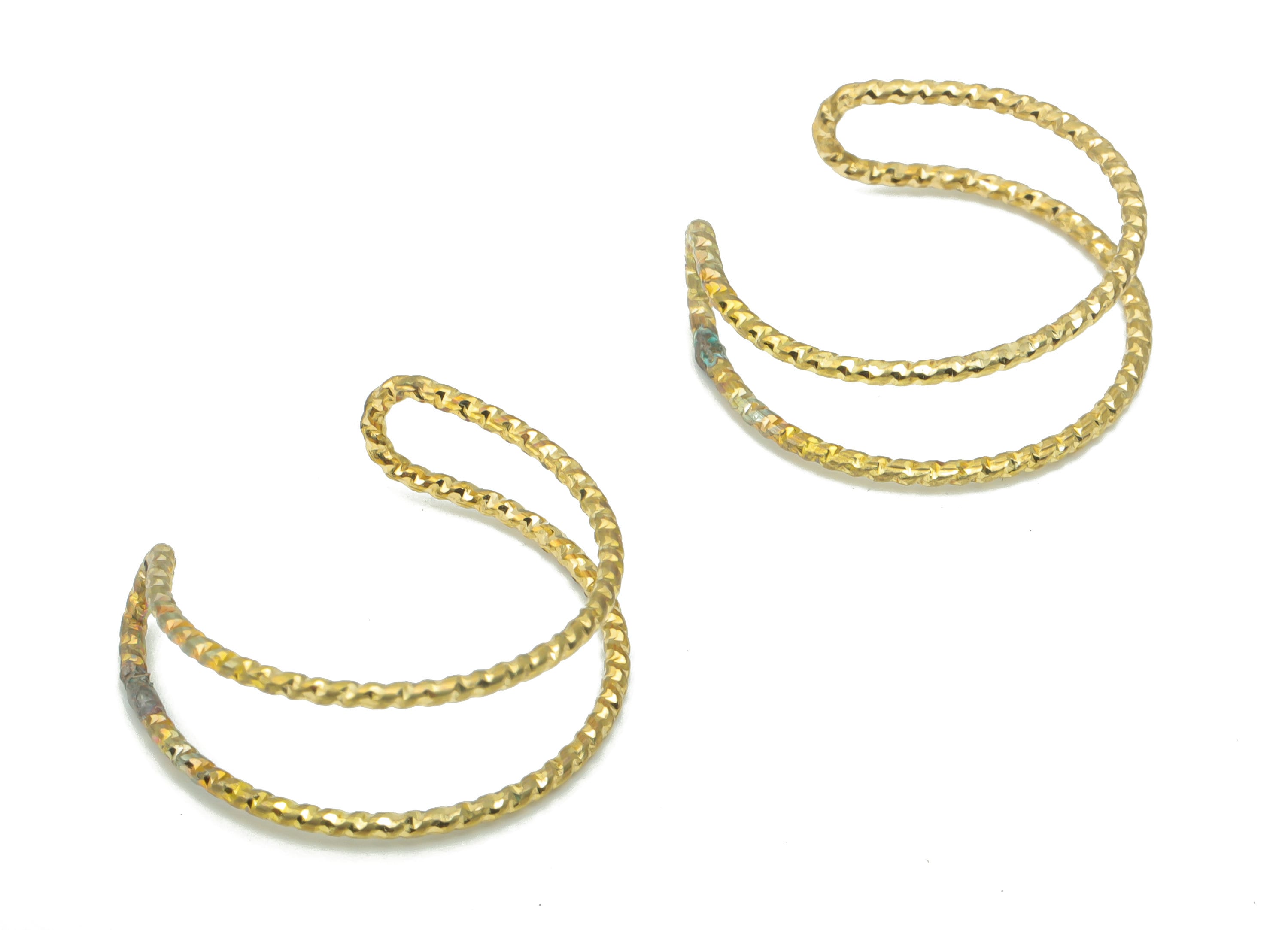 Raw Brass Texture Ear Cuff - Brass Cuff Earrings - Cartilage Ear Cuff - No Piercing Ear Cuff - Jewelry Supplies - 22x20.51x1.23mm - PP5181 - DOMEDBAZAAR