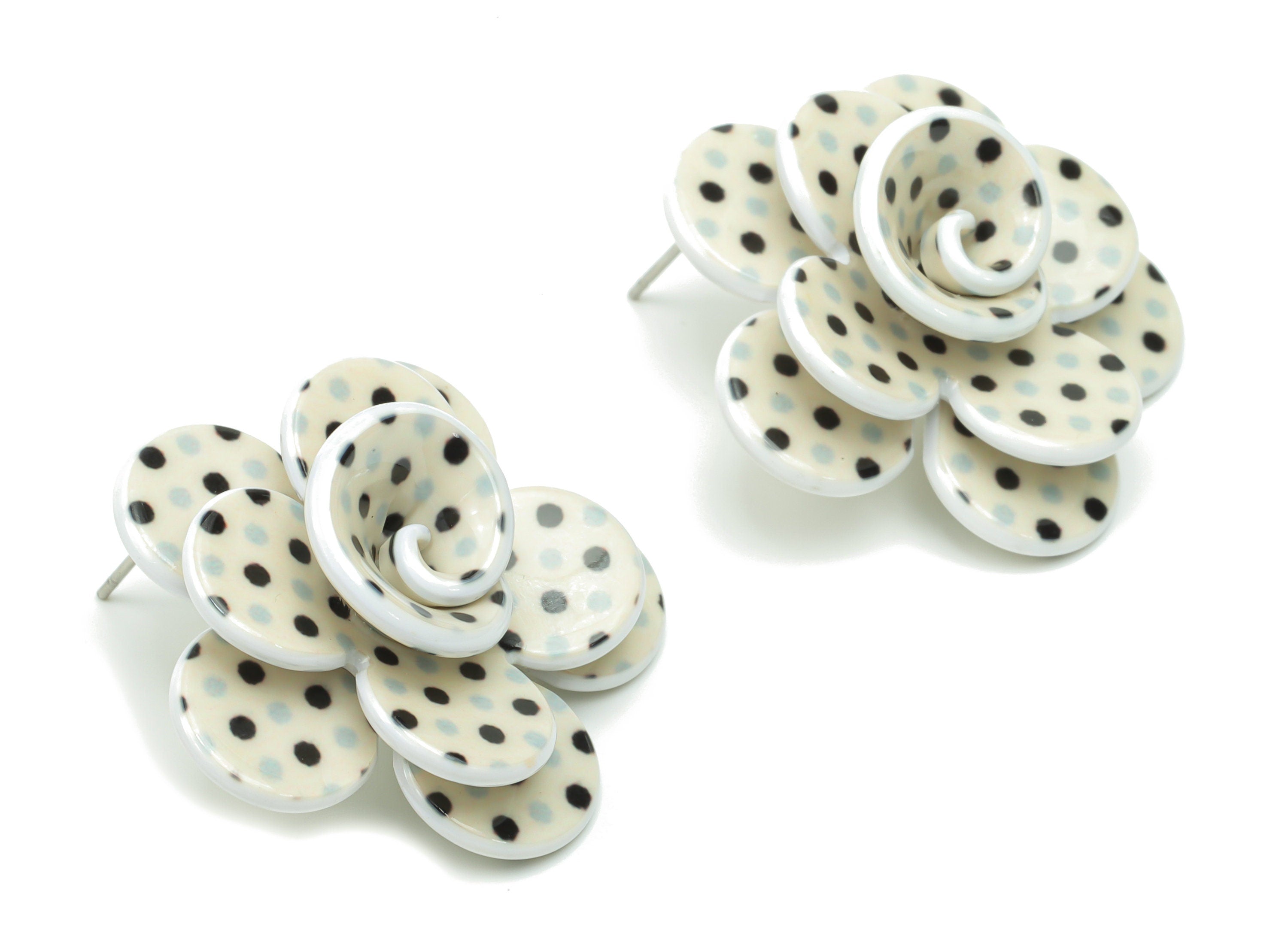 Acrylic Flower Earring Stud - Flower Earring Post - Earring Post - Jewelry Supplies - 32.18x25.65x13.33mm - AC1931A - DOMEDBAZAAR