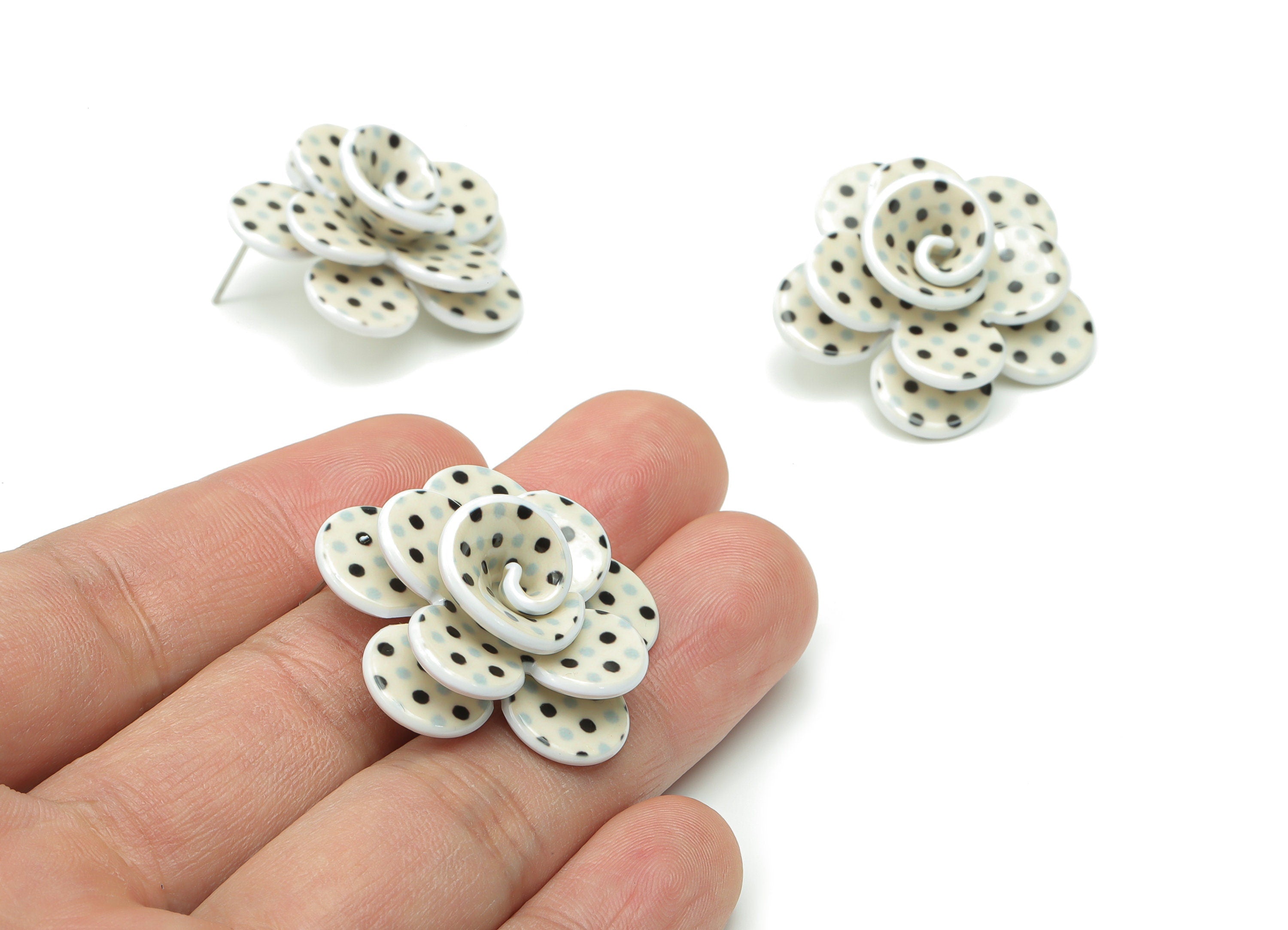 Acrylic Flower Earring Stud - Flower Earring Post - Earring Post - Jewelry Supplies - 32.18x25.65x13.33mm - AC1931A - DOMEDBAZAAR