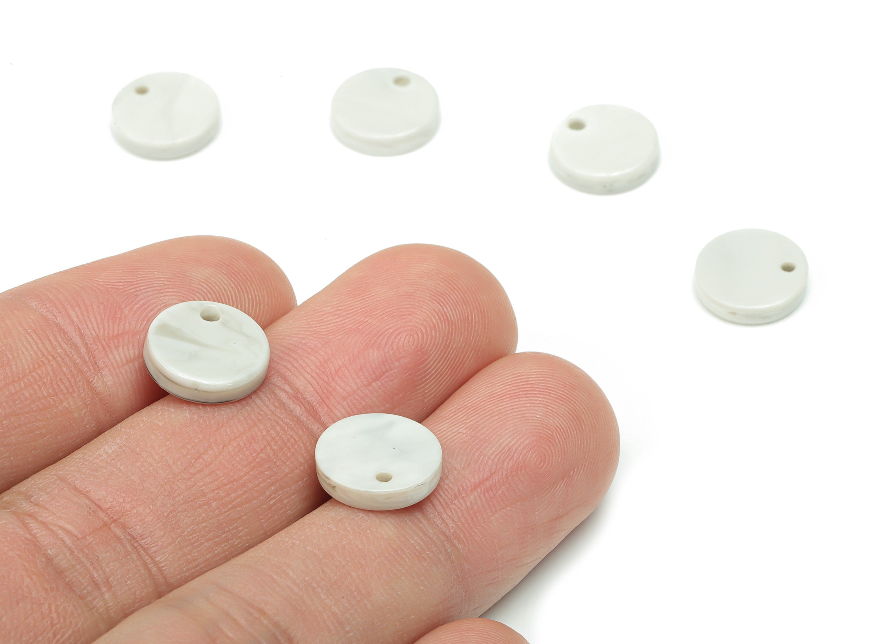 Acetate Acrylic Mini Round Earring Charms - Circle Earring pendant - Jewelry Supplies - Color Code: A416 - 11.2x11.2x2.66mm - AC1483-A416 - DOMEDBAZAAR