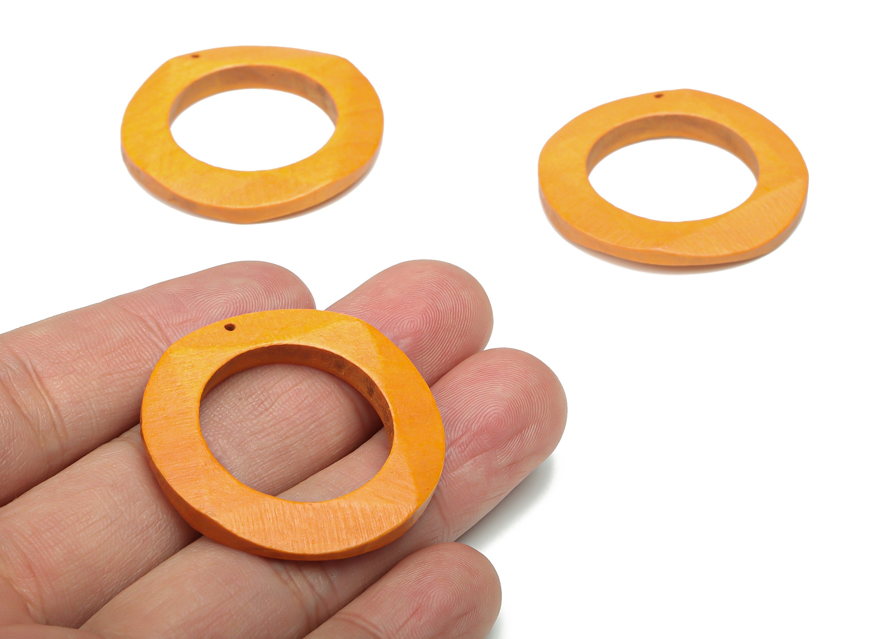 Hemu Wood Wave Round Earring Charms - Hemu Wood Wave Circle Pendant - DIY Jewelry Making Supplies - 36.22x36.22x4.71mm - BB1176A - DOMEDBAZAAR