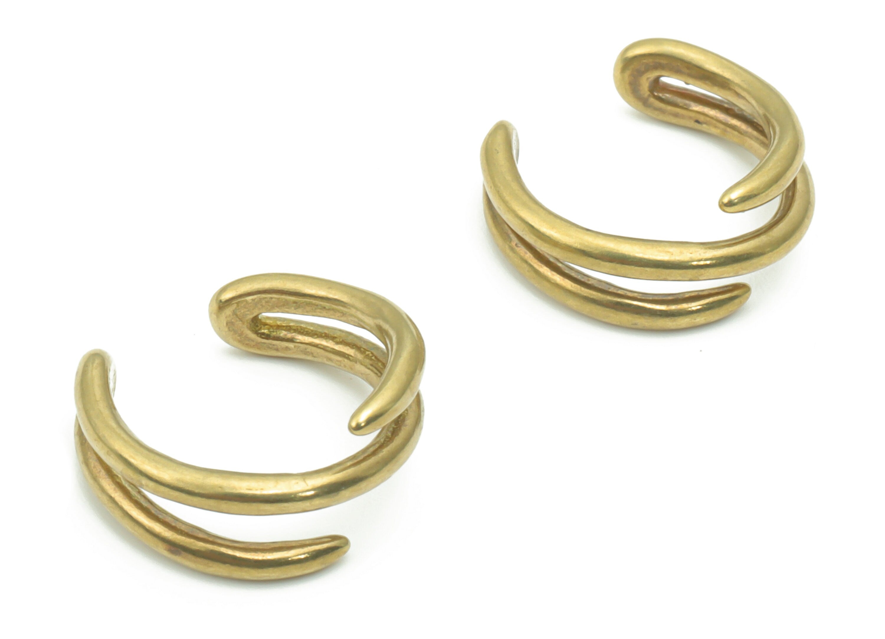 Raw Brass Minimal Edgy Ear Cuff - Brass Cuff Earrings - Cartilage Ear Cuff - No Piercing Ear Cuff - Jewelry Supplies -12.6x12.5x1.5mm-PP5183 - DOMEDBAZAAR