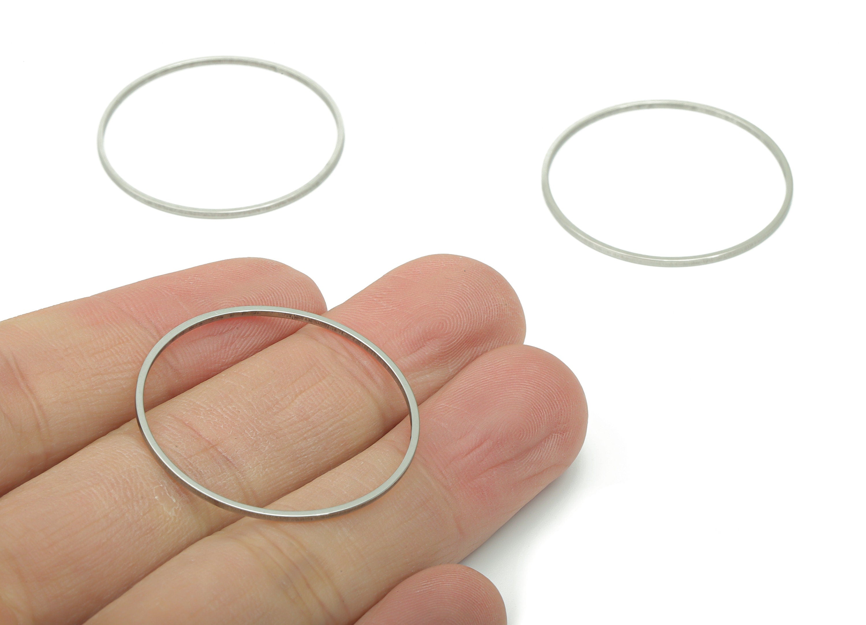 Stainless Steel 201 Round Hoop Connector - 32*1*1mm - Stainless Steel 201 Circle Ring Links - Jewelry Supplies - 31.84x31.84x1mm - SS1367-32 - DOMEDBAZAAR