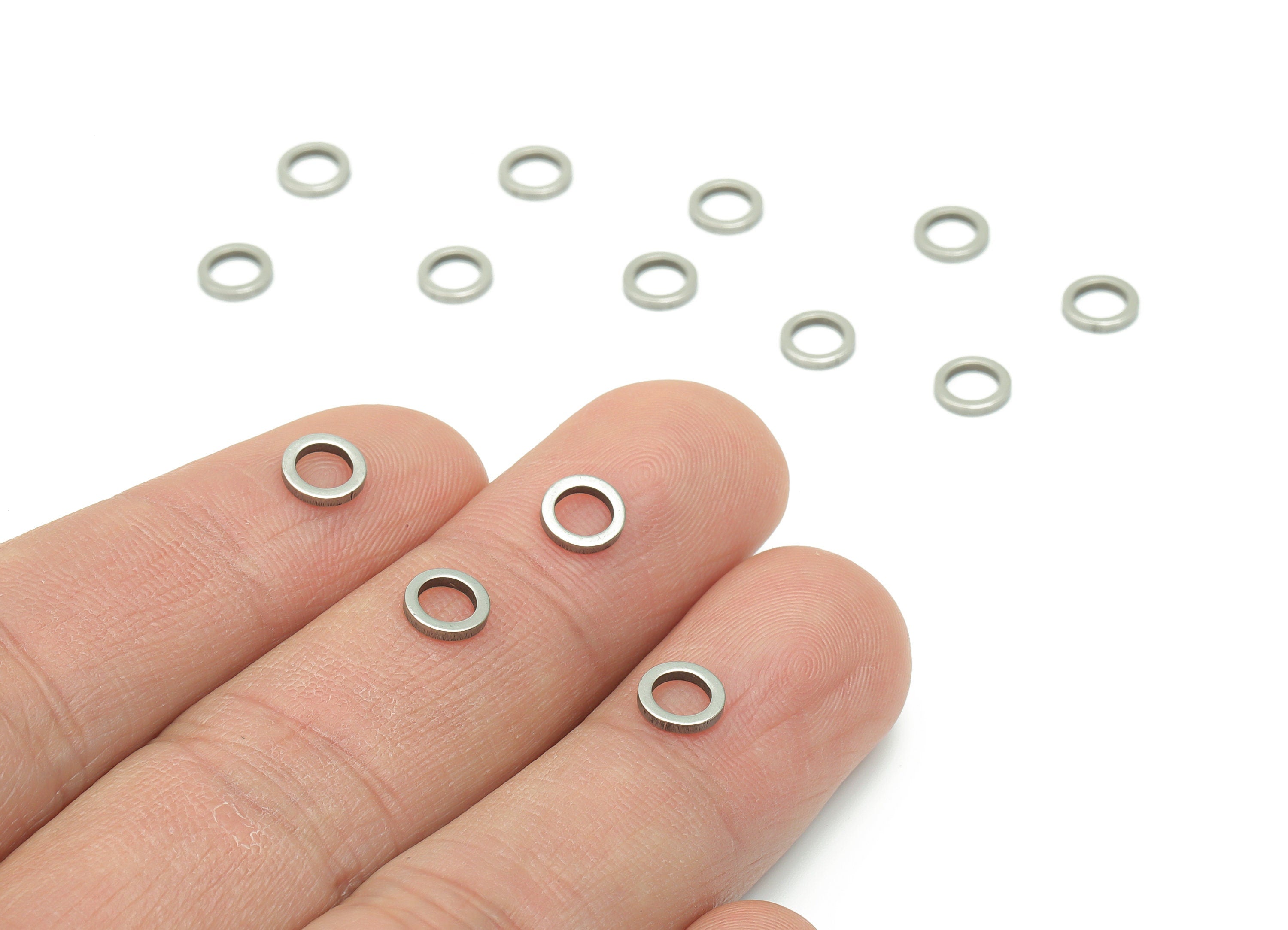 Stainless Steel 201 Round Hoop Connector - 6*1*1mm - Stainless Steel 201 Circle Ring Links - Jewelry Supplies - 6.02x6.02x1mm - SS1367-6 - DOMEDBAZAAR
