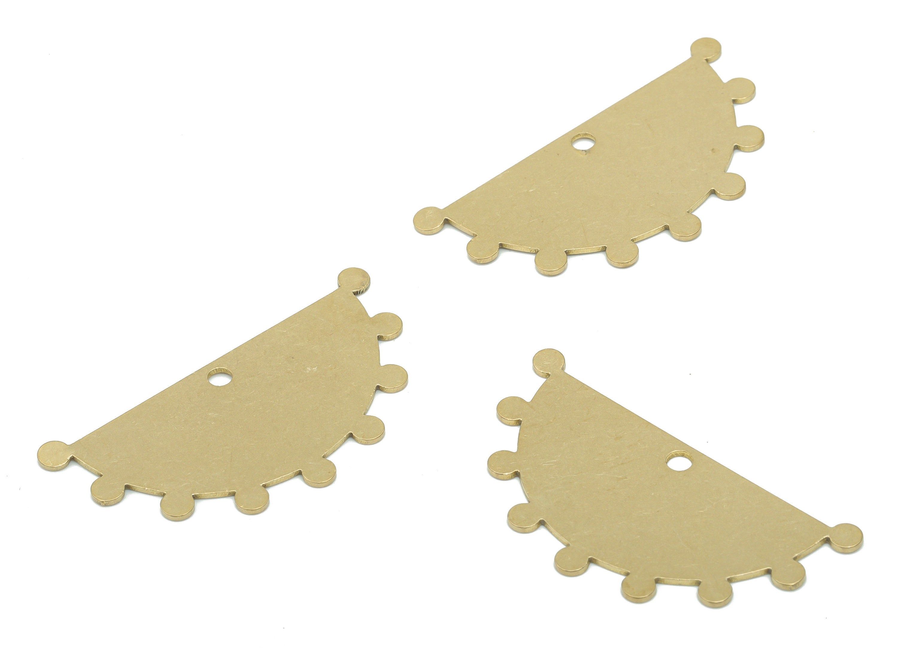 Personalized stamping blank - Brass Beads Semicircle Charms - Raw Brass Half Moon Pendant - Jewelry Supplies - 34.8x17.51x0.65mm - PPA2800 - DOMEDBAZAAR
