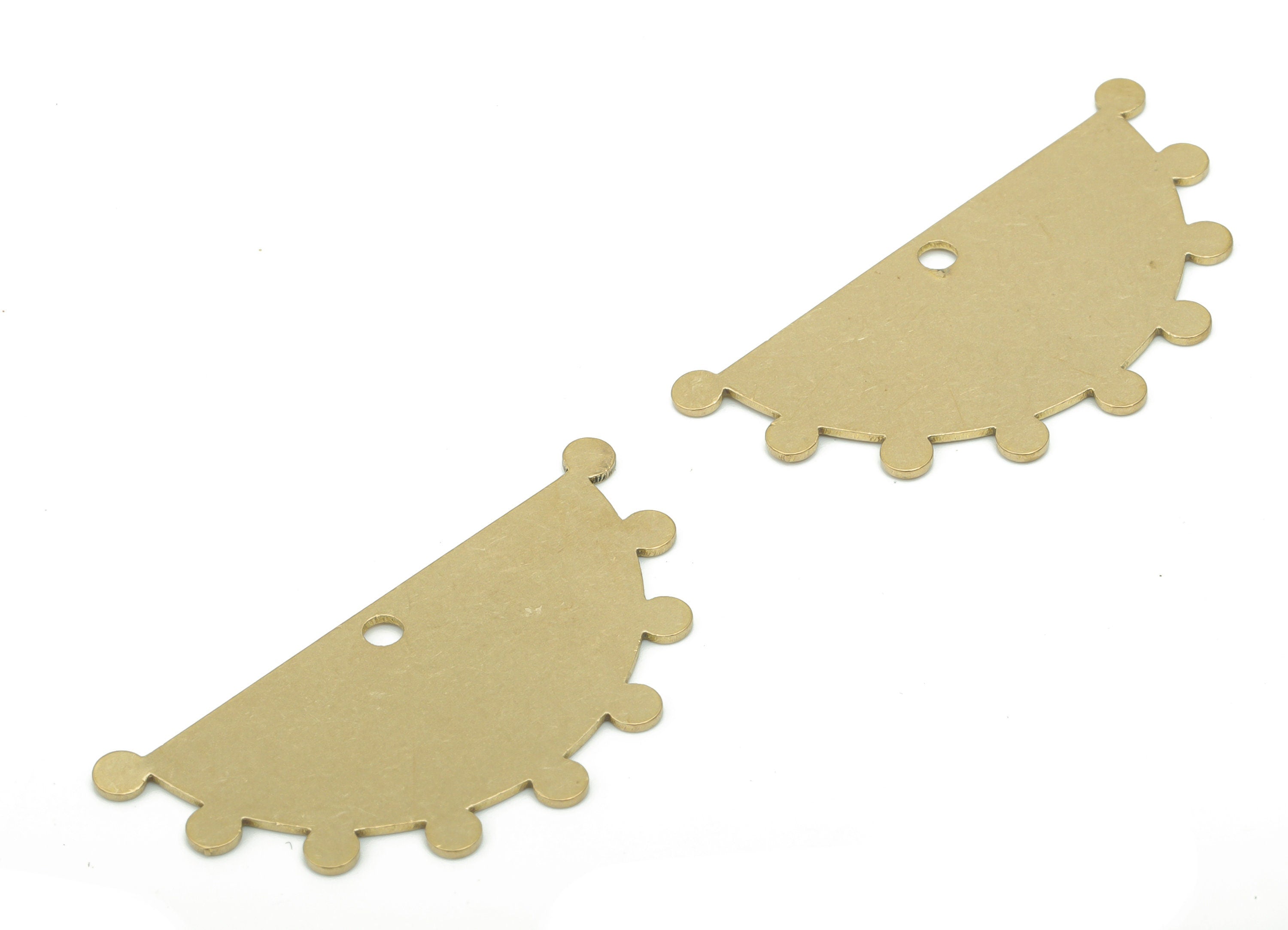 Personalized stamping blank - Brass Beads Semicircle Charms - Raw Brass Half Moon Pendant - Jewelry Supplies - 34.8x17.51x0.65mm - PPA2800 - DOMEDBAZAAR