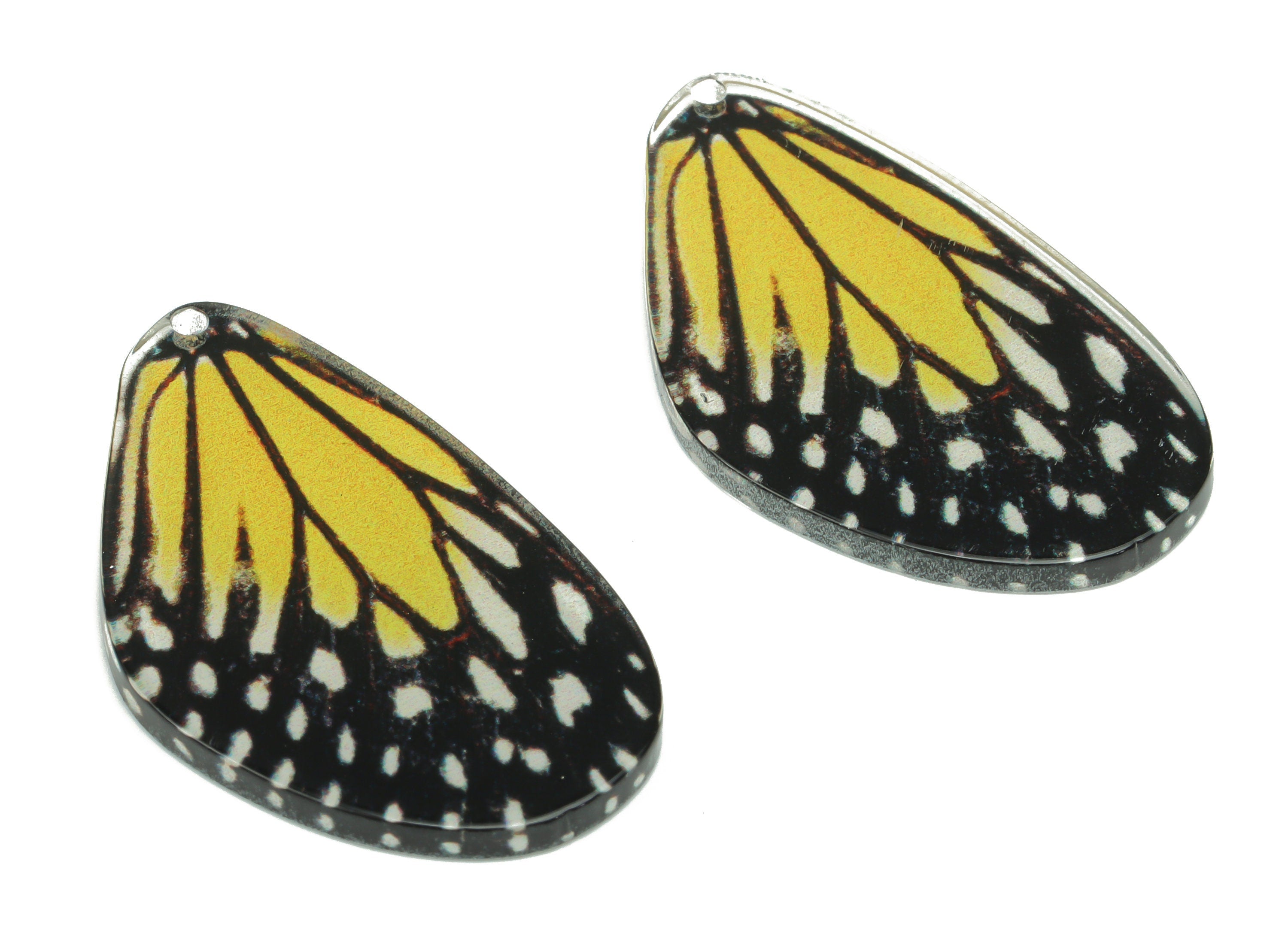 Acrylic Butterfly Wings Earring Charms - Acrylic Bubble Wing Pendant - Printing Textured - Jewelry Supplies - 39.55x19.48x2.21mm - AC2474C - DOMEDBAZAAR