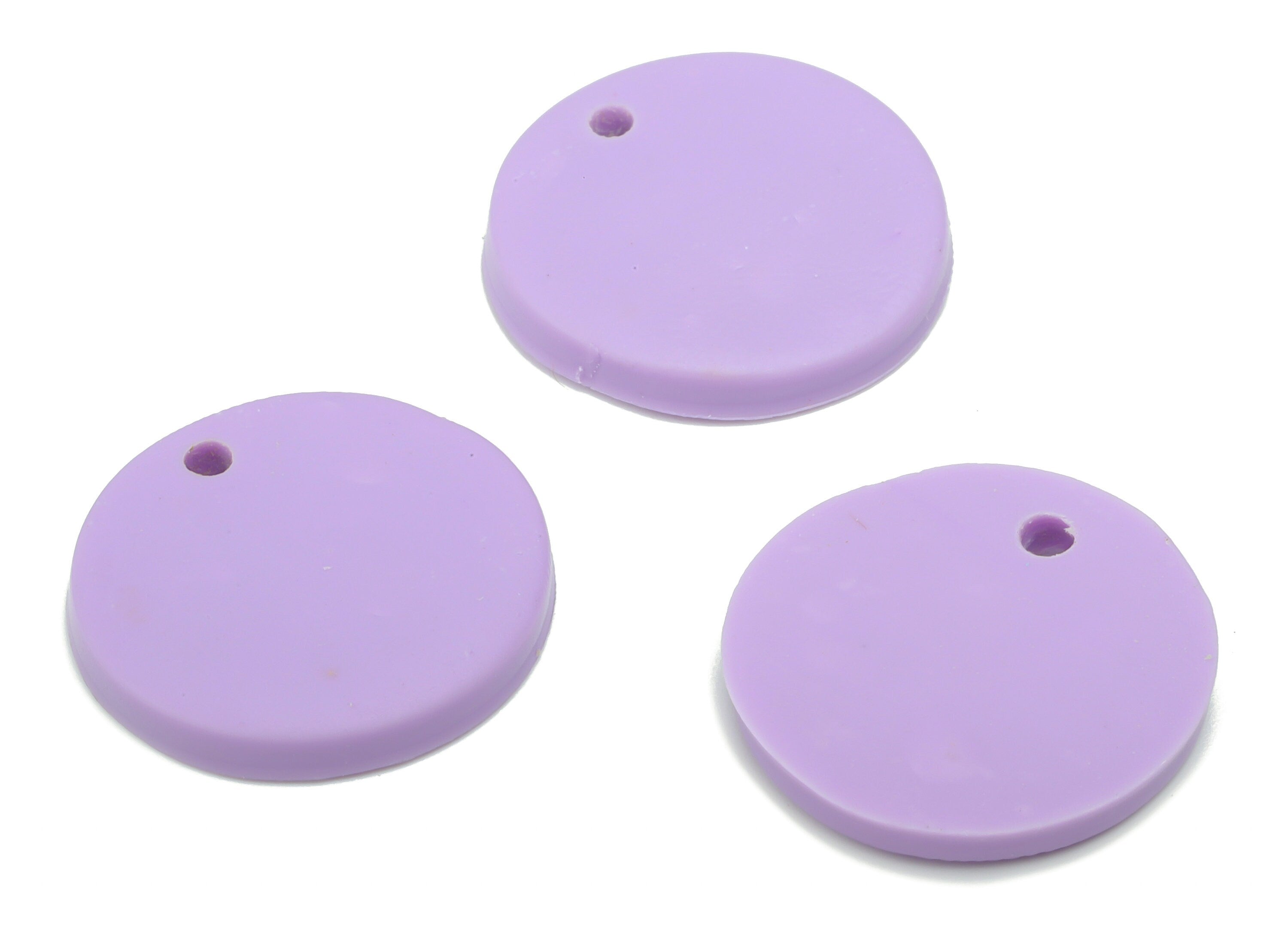 Polymer Clay Round Earring Charms - Purple Polymer Clay Circle Bead - Jewelry Handmade Making - 17.81x17.81x2.88mm - PC2338A - DOMEDBAZAAR