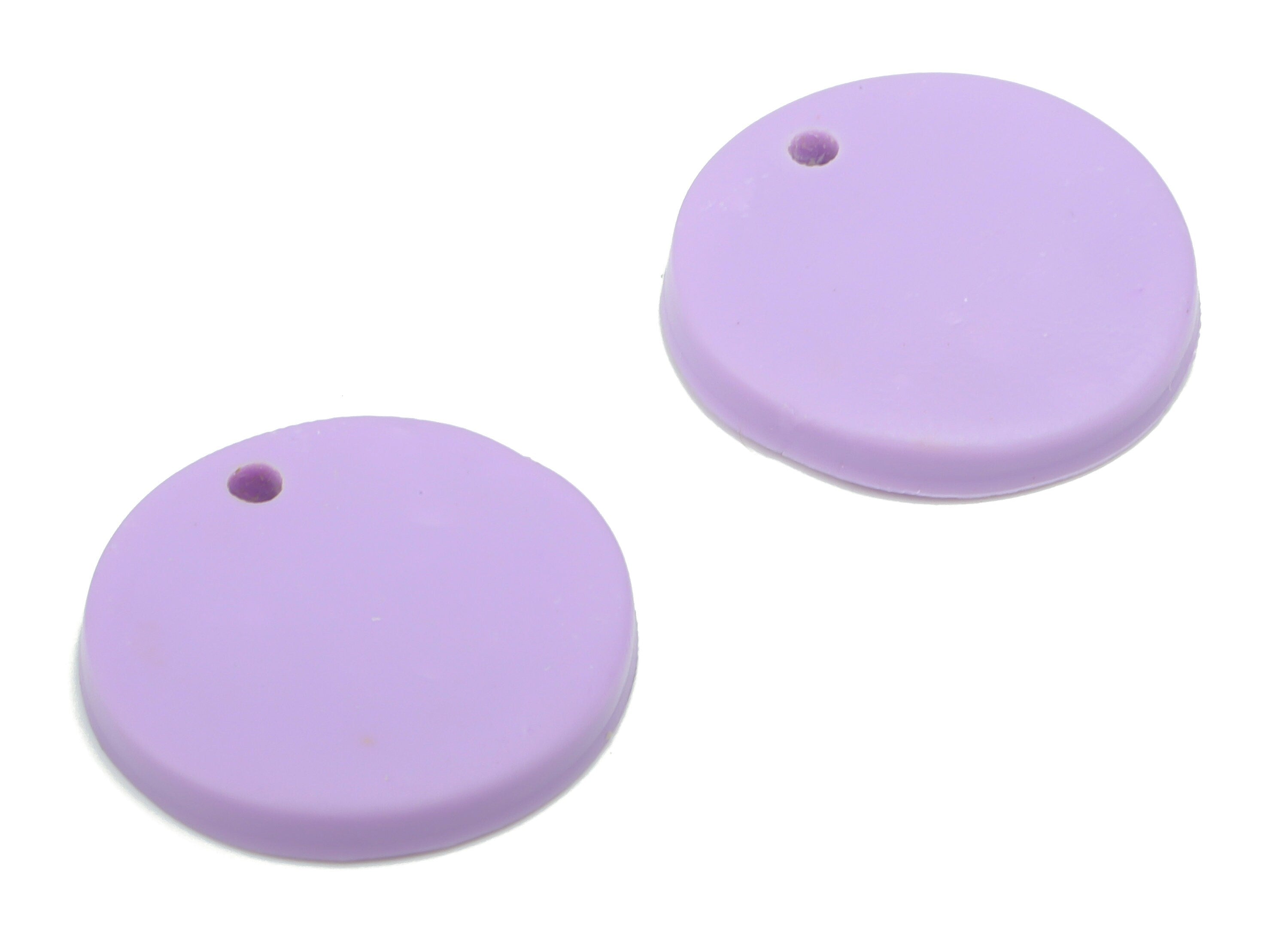 Polymer Clay Round Earring Charms - Purple Polymer Clay Circle Bead - Jewelry Handmade Making - 17.81x17.81x2.88mm - PC2338A - DOMEDBAZAAR