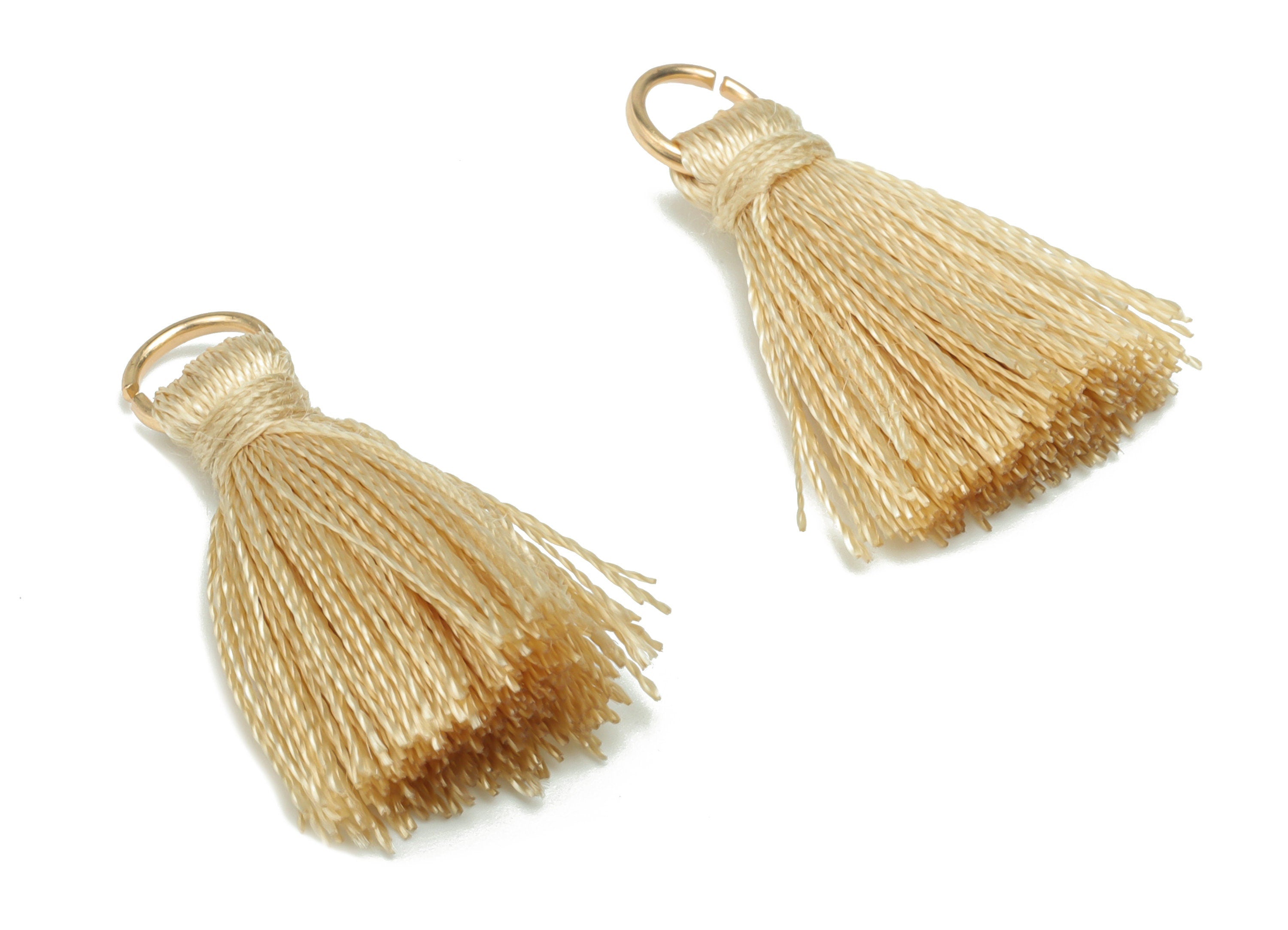Silky Tassels with Loop Charms - Silky Tassels Earring - Tassels with Iron Jump Ring - Boho Earrings - 24.06x5.9x3.4mm - TS1032A - DOMEDBAZAAR