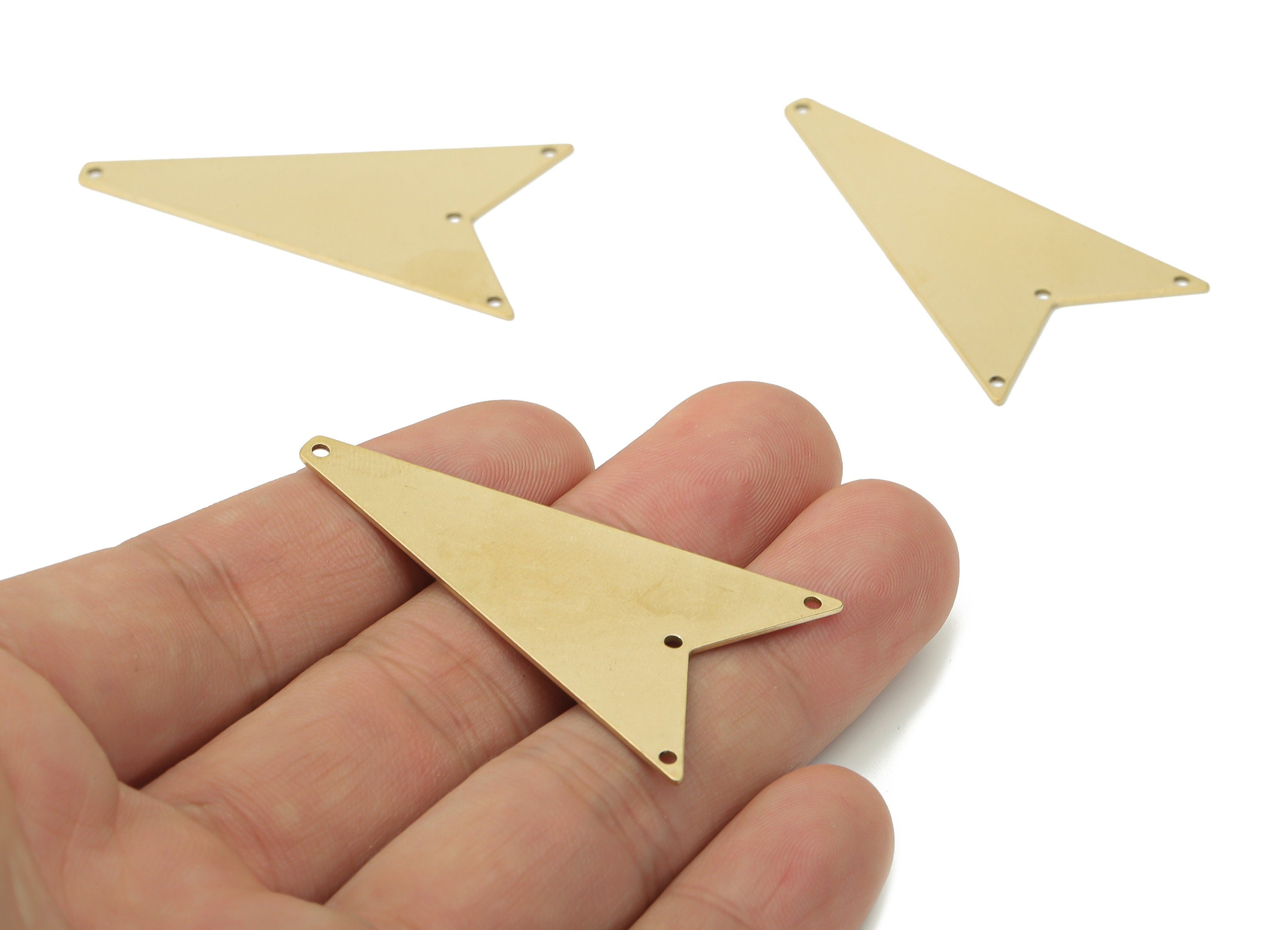 Personalized stamping blank - Brass Triangle Earring Connectors - Raw Brass Triangle Charms - Jewelry Supplies - 49.04x27.69x0.71mm - PP5214 - DOMEDBAZAAR