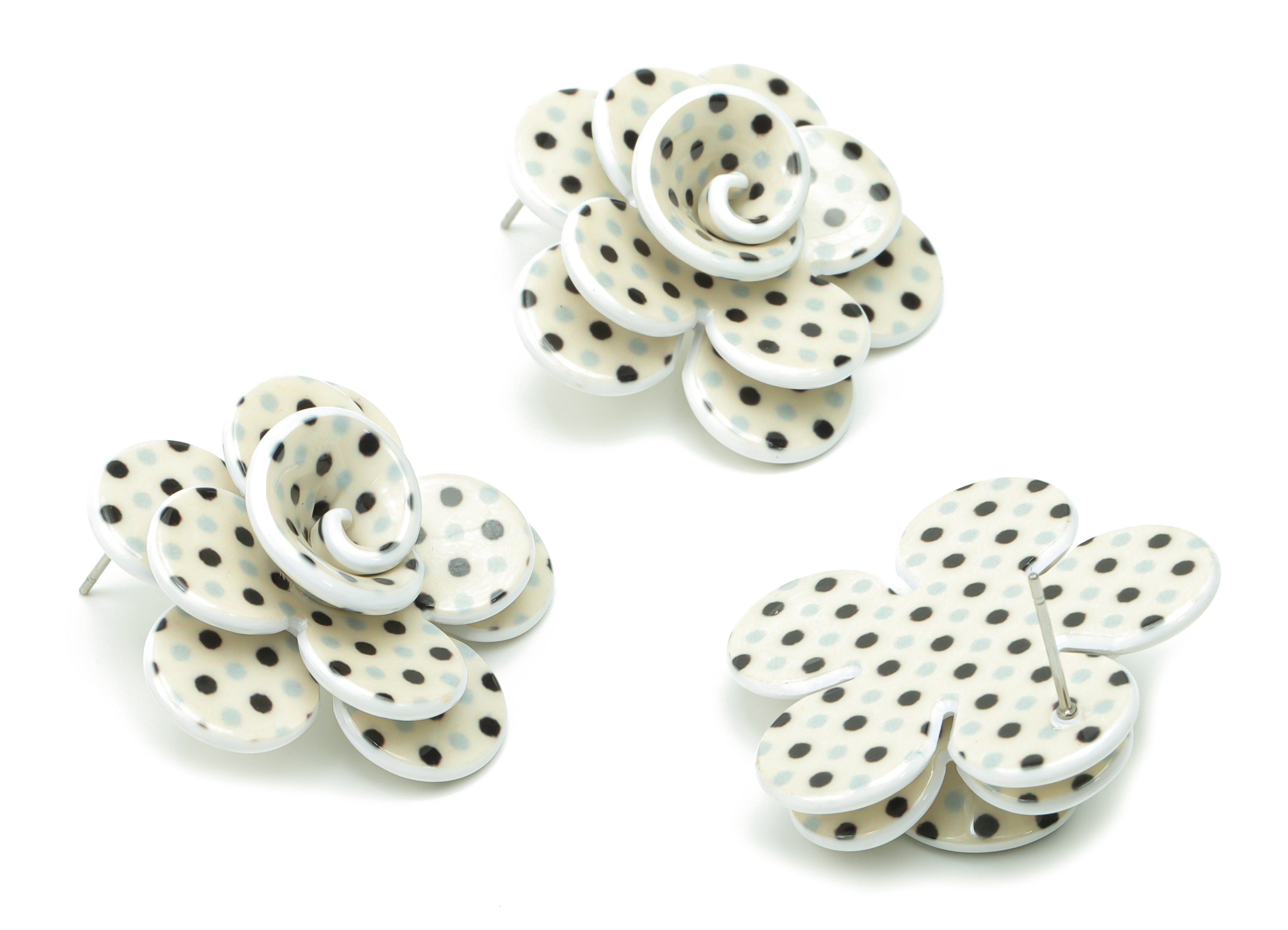 Acrylic Flower Earring Stud - Flower Earring Post - Earring Post - Jewelry Supplies - 32.18x25.65x13.33mm - AC1931A - DOMEDBAZAAR